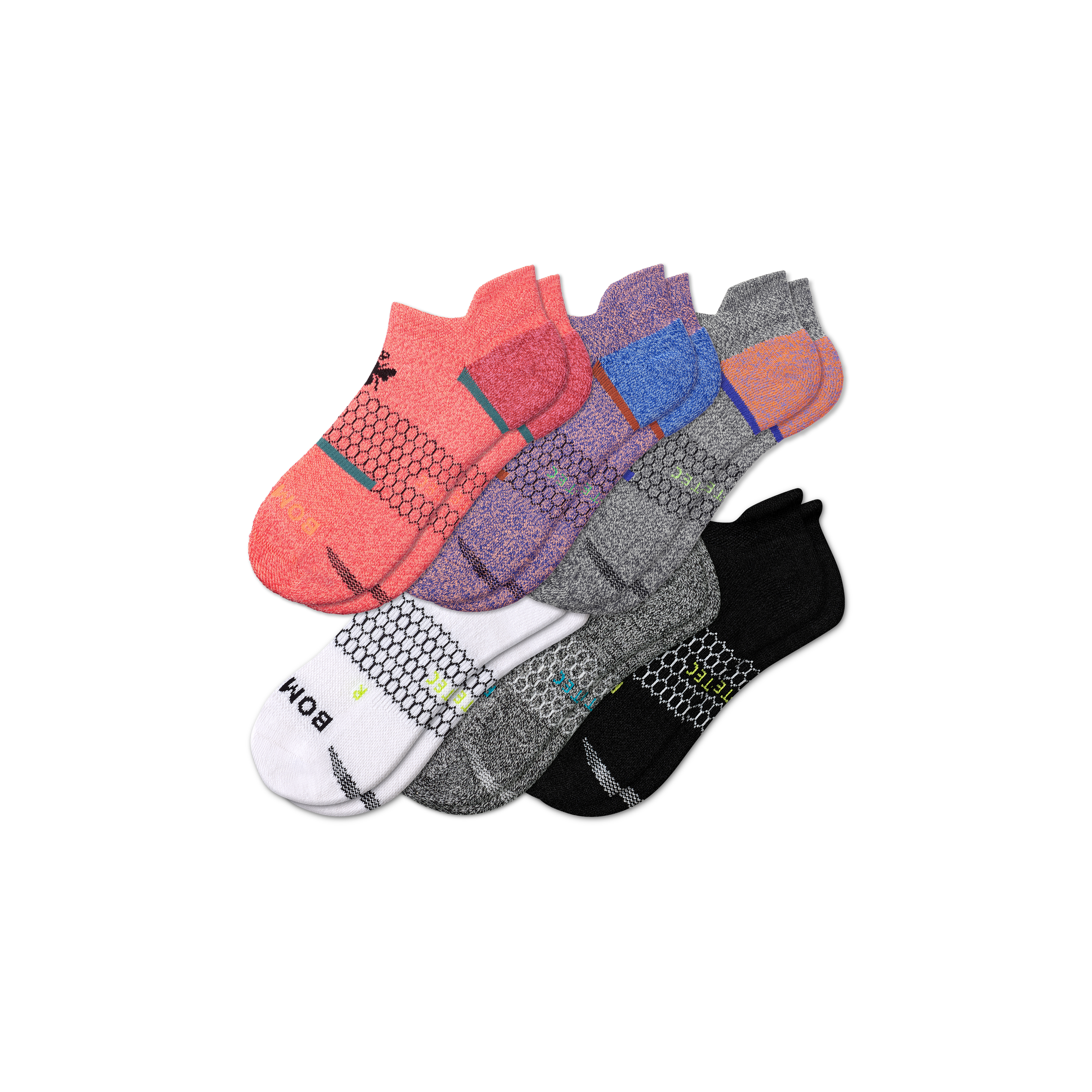 Bombas All-purpose Performance Ankle Sock 6-pack In Galaxy Pink Mix
