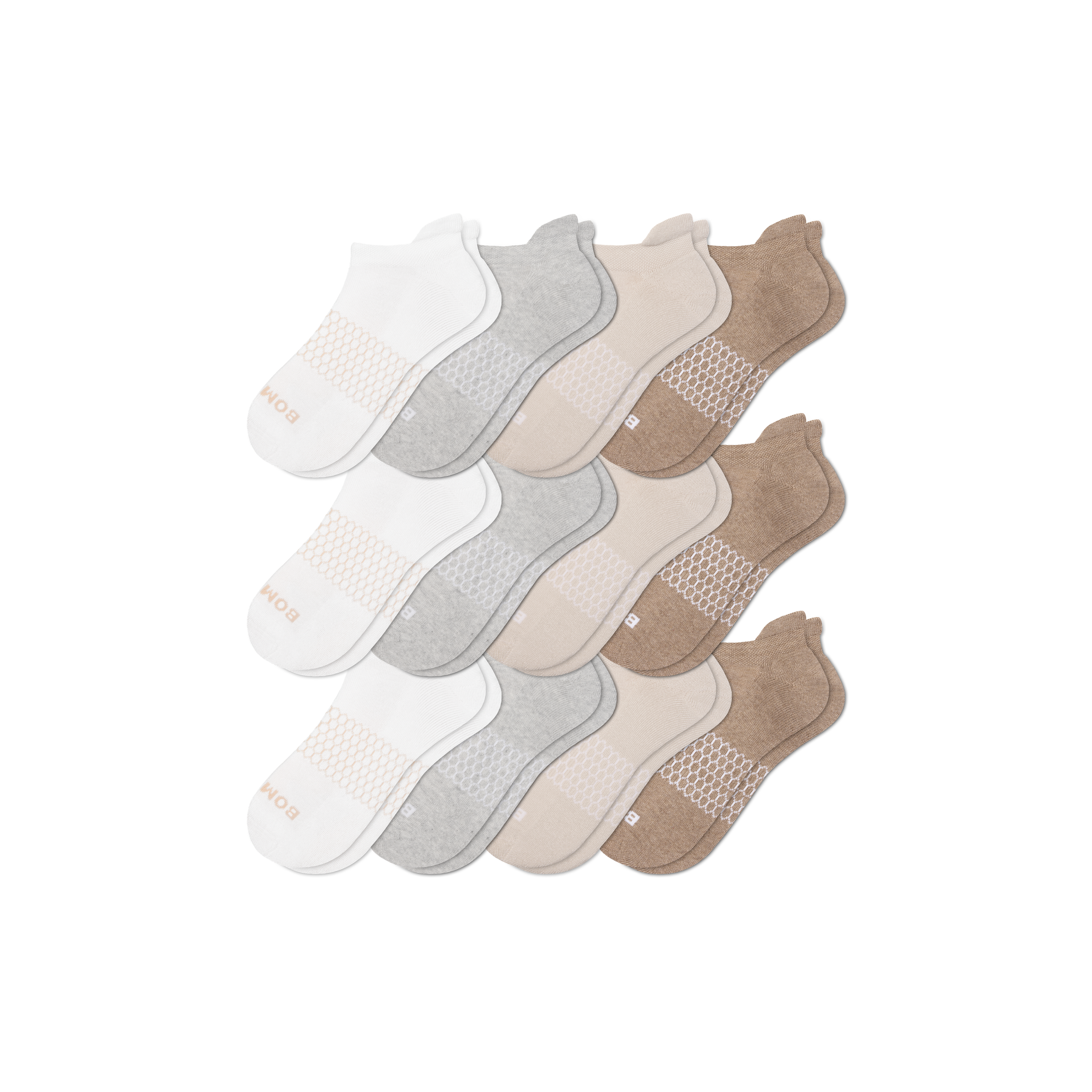 Bombas Solids Ankle Sock 12-pack In Neutral