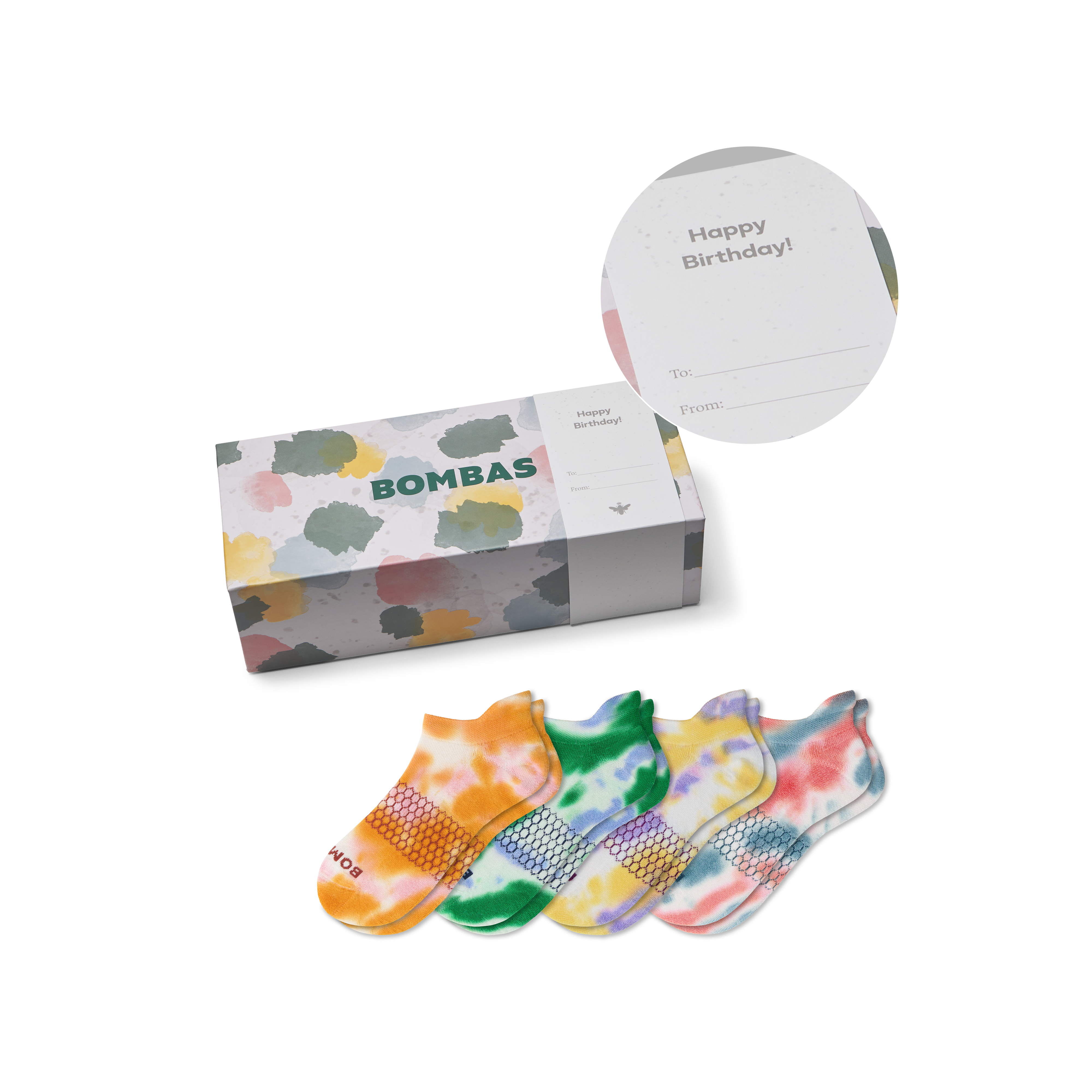 Bombas Celebration Ankle Sock 4-pack Gift Box In Happy Birthday