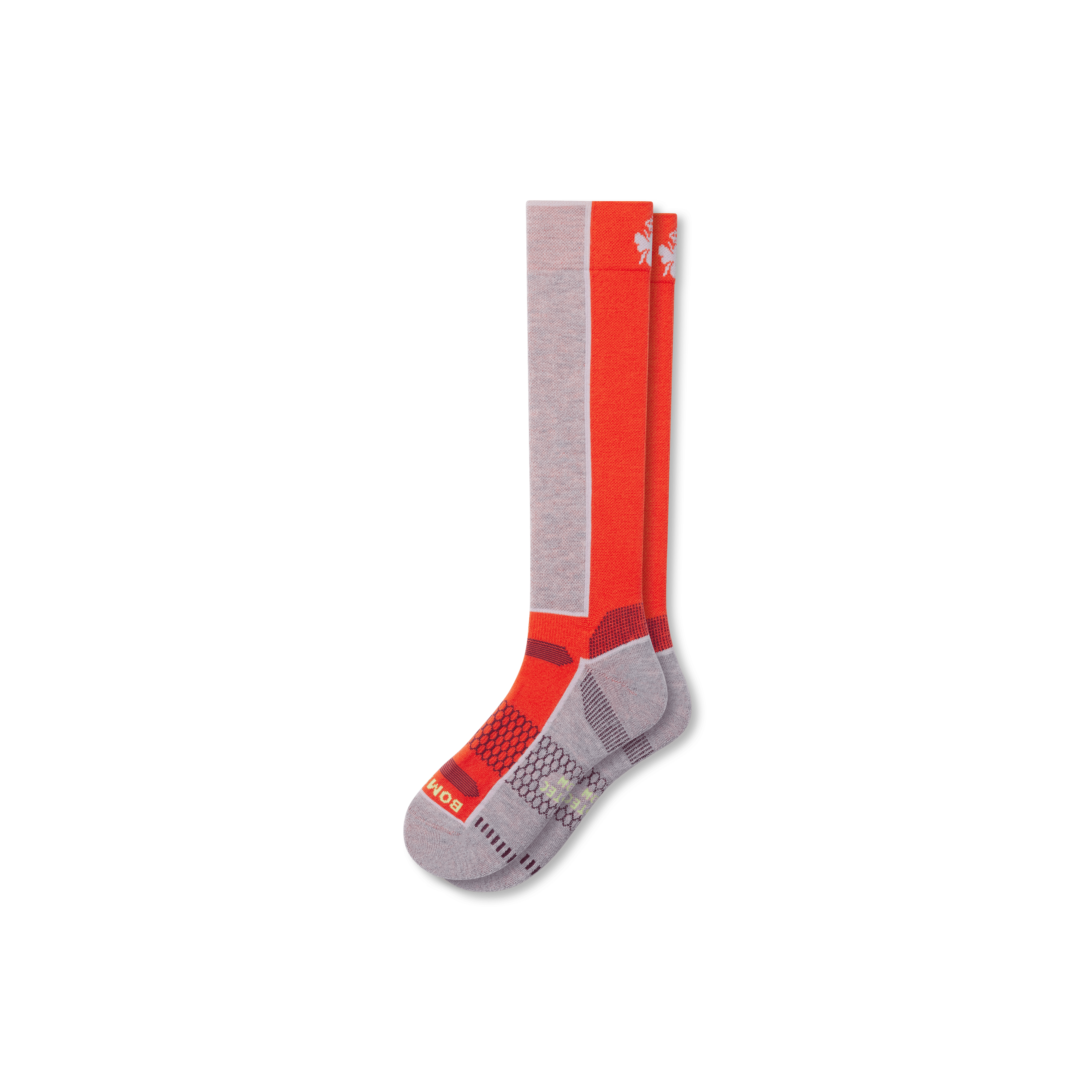 Bombas Mid-cushion Merino Wool Blend Ski & Snowboard Socks In Bright Tomato