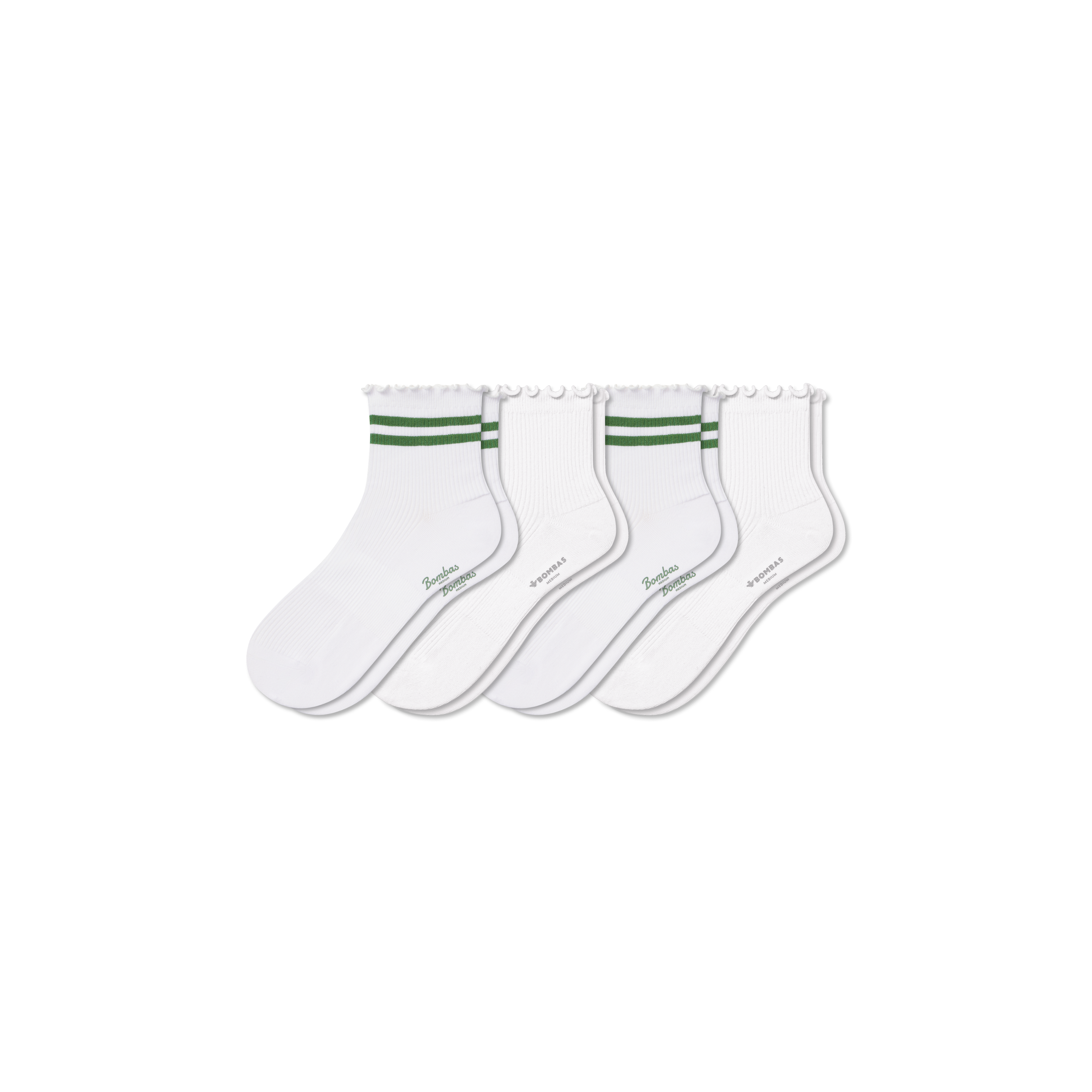 Bombas Ruffle Rib Quarter Sock 4-pack