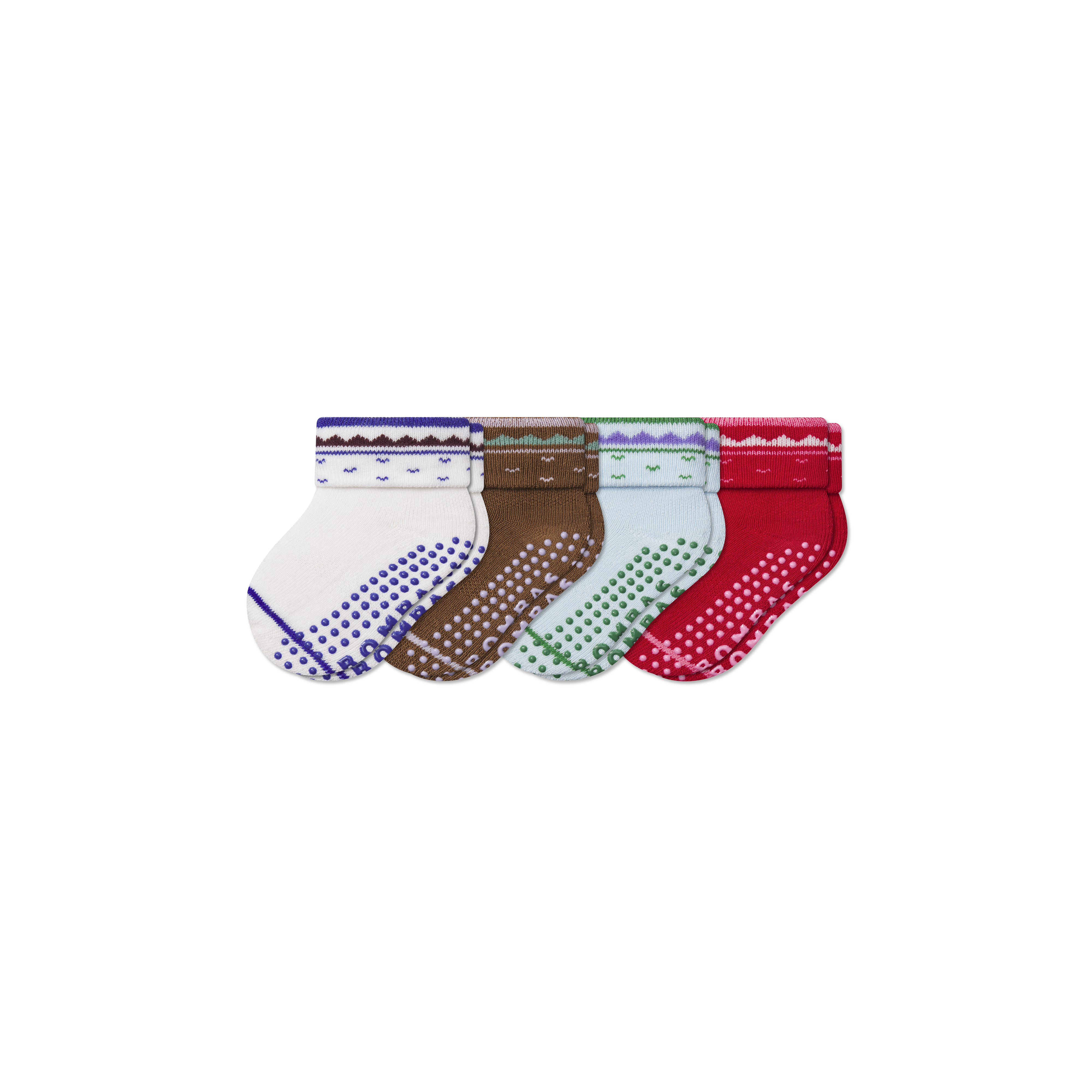Bombas Baby Holiday Gripper Calf Sock 4-pack (6-12 Months) In Multi