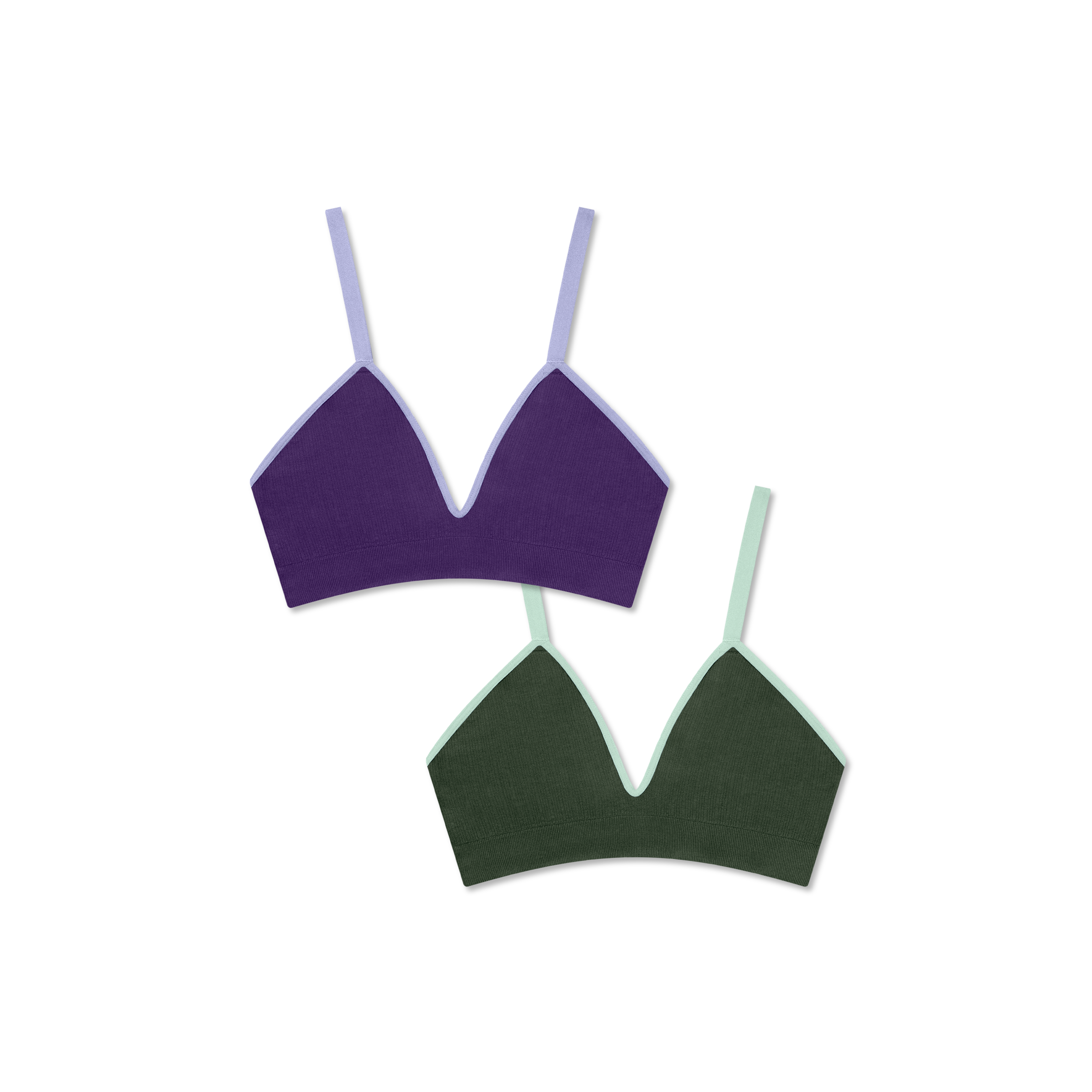 bombas Women's Seamless Triangle Bralette 2-Pack