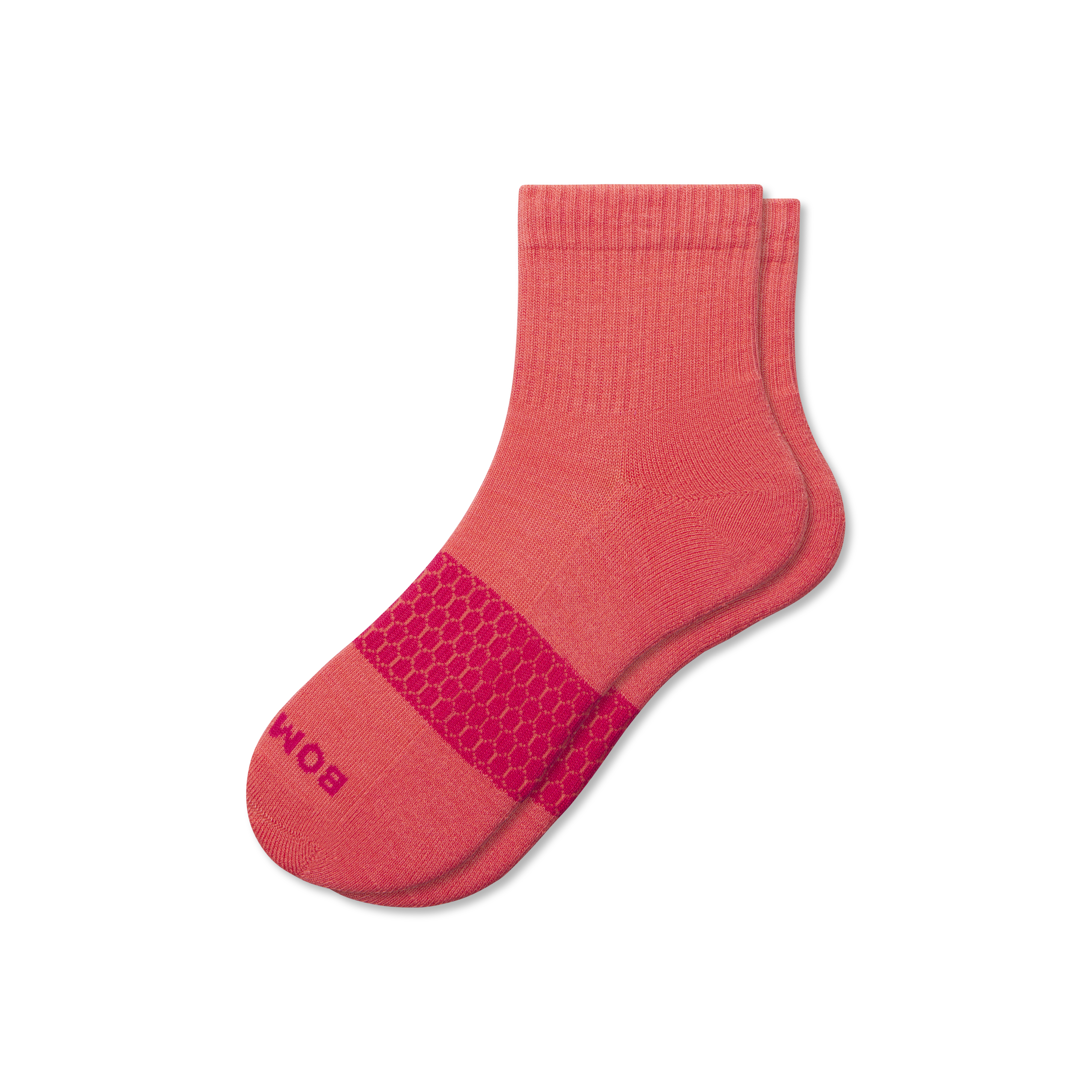 Bombas Quarter Socks In Heirloom Red