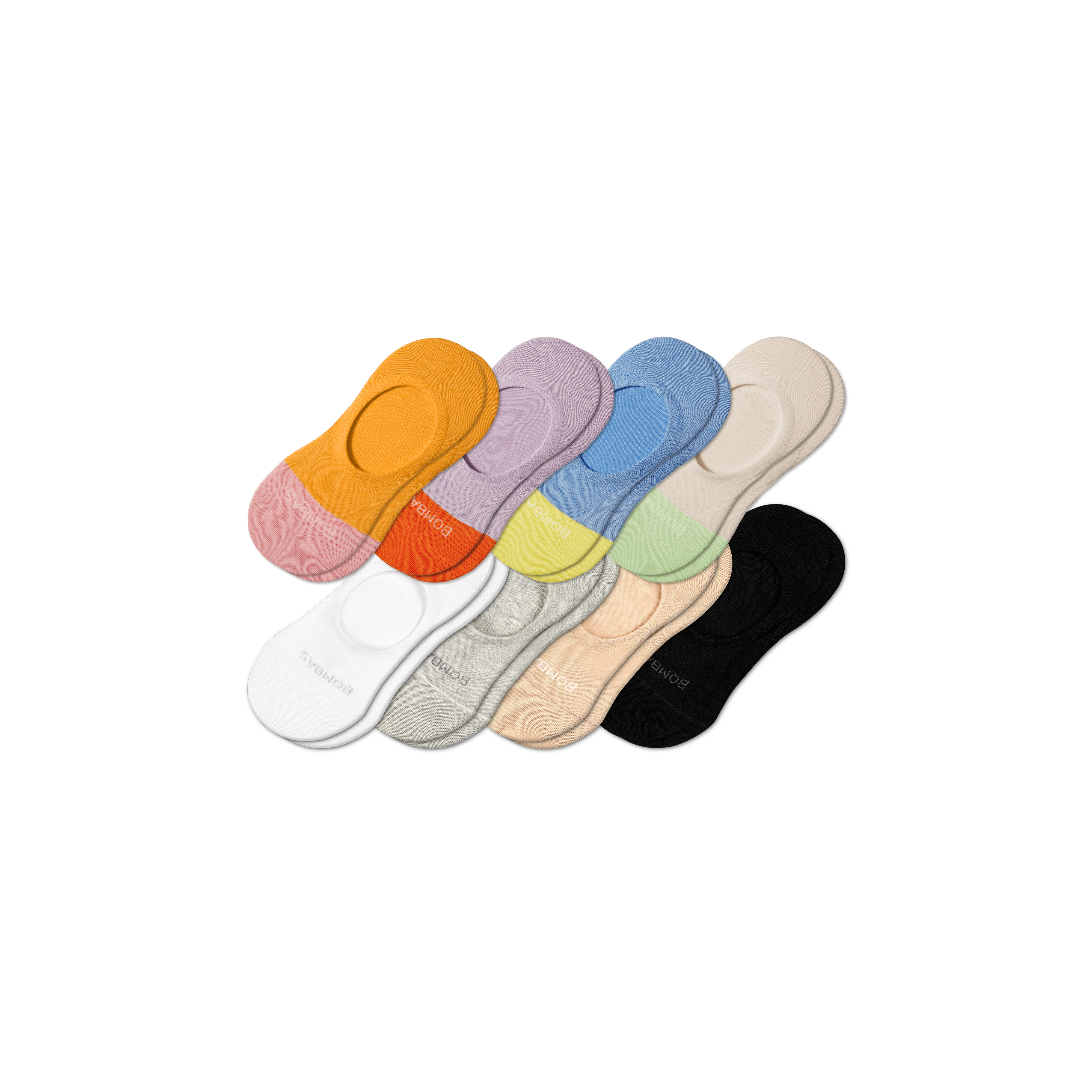 Bombas Lightweight No Show Sock 8-pack In Mango Solids Mix