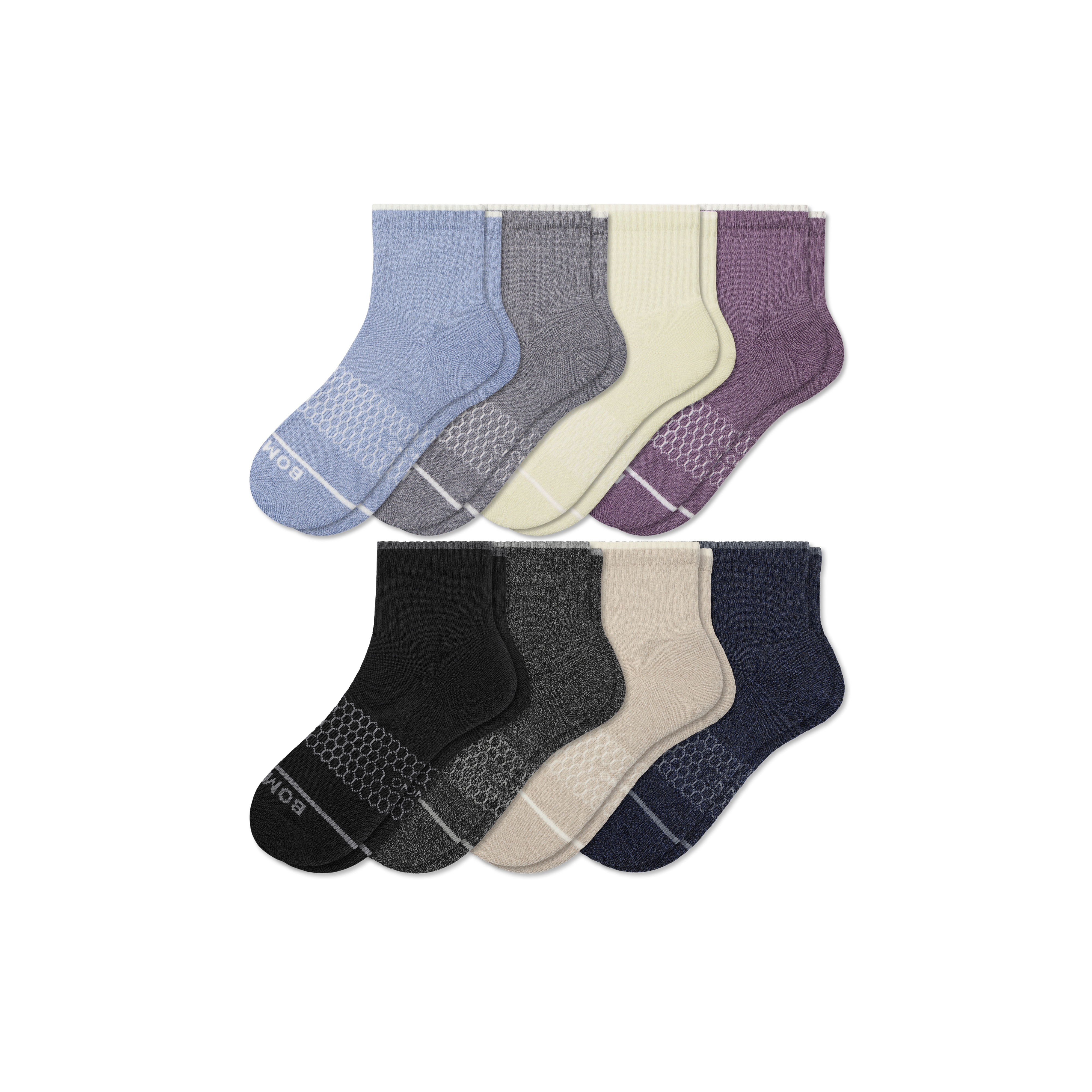 Bombas Merino Wool Blend Quarter Sock 8-pack