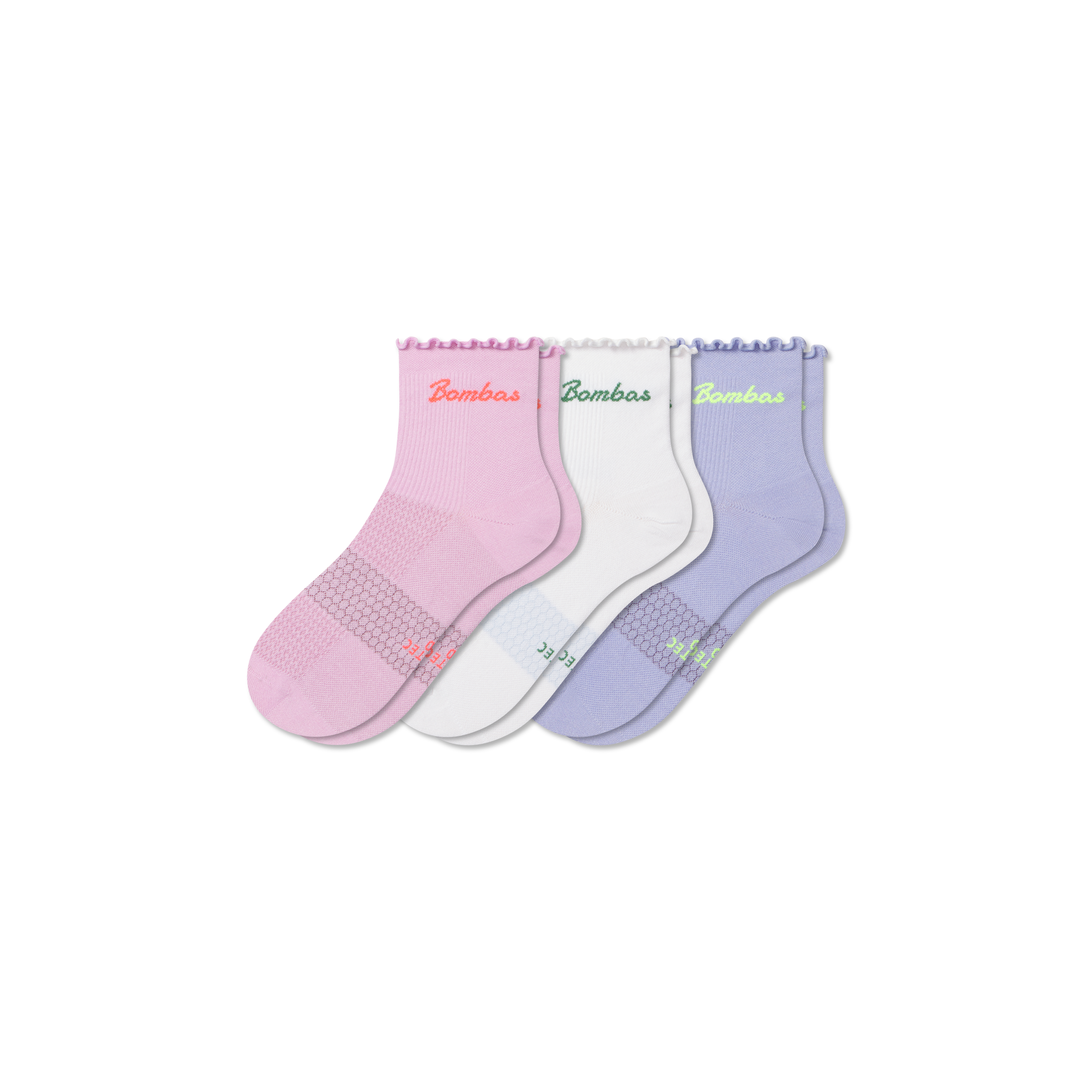 Women’s Ruffle Athletic Quarter Sock 3-Pack