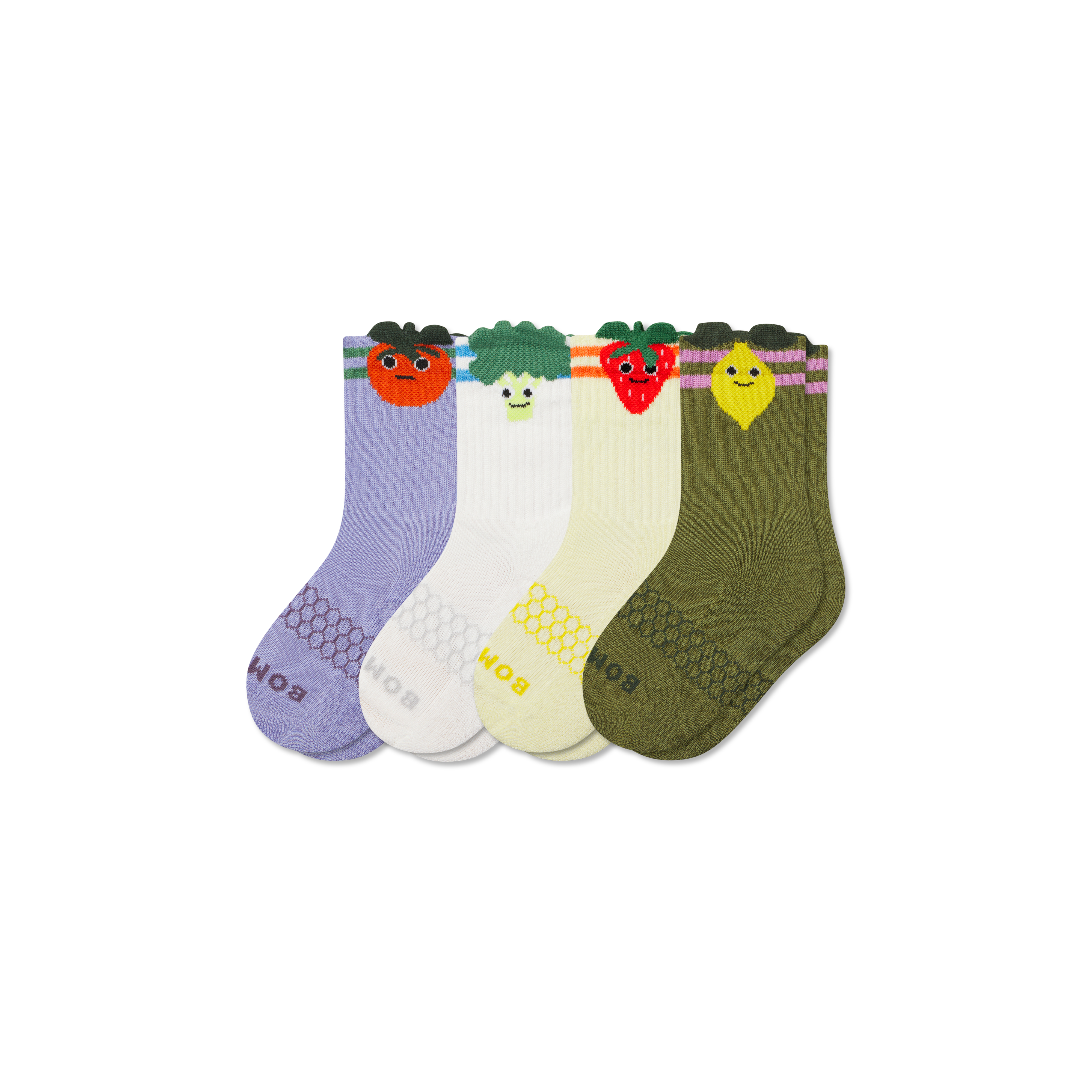 bombas Junior Fruits & Veggies Calf Sock 4-Pack