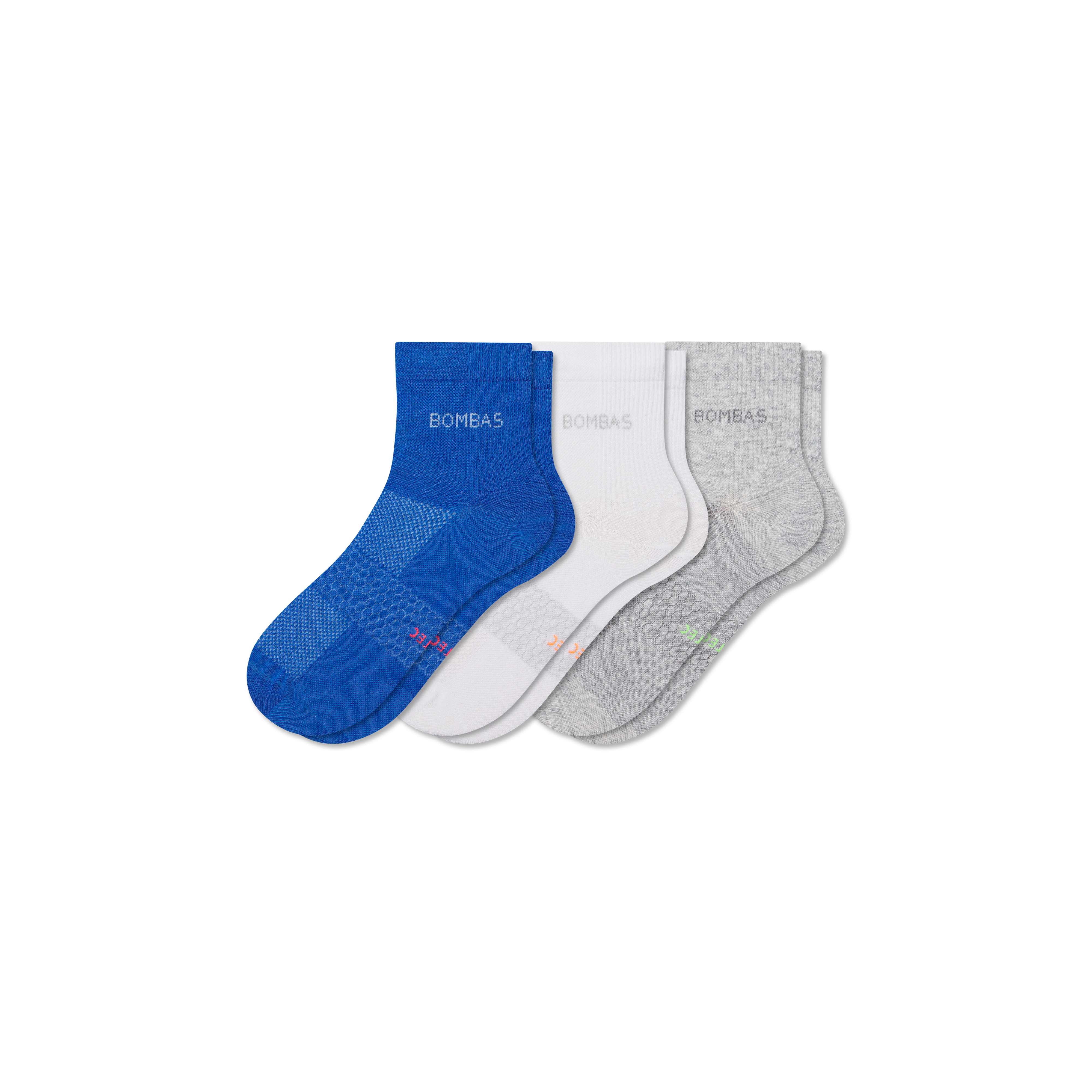 Bombas Lightweight Athletic Quarter Sock 3-pack