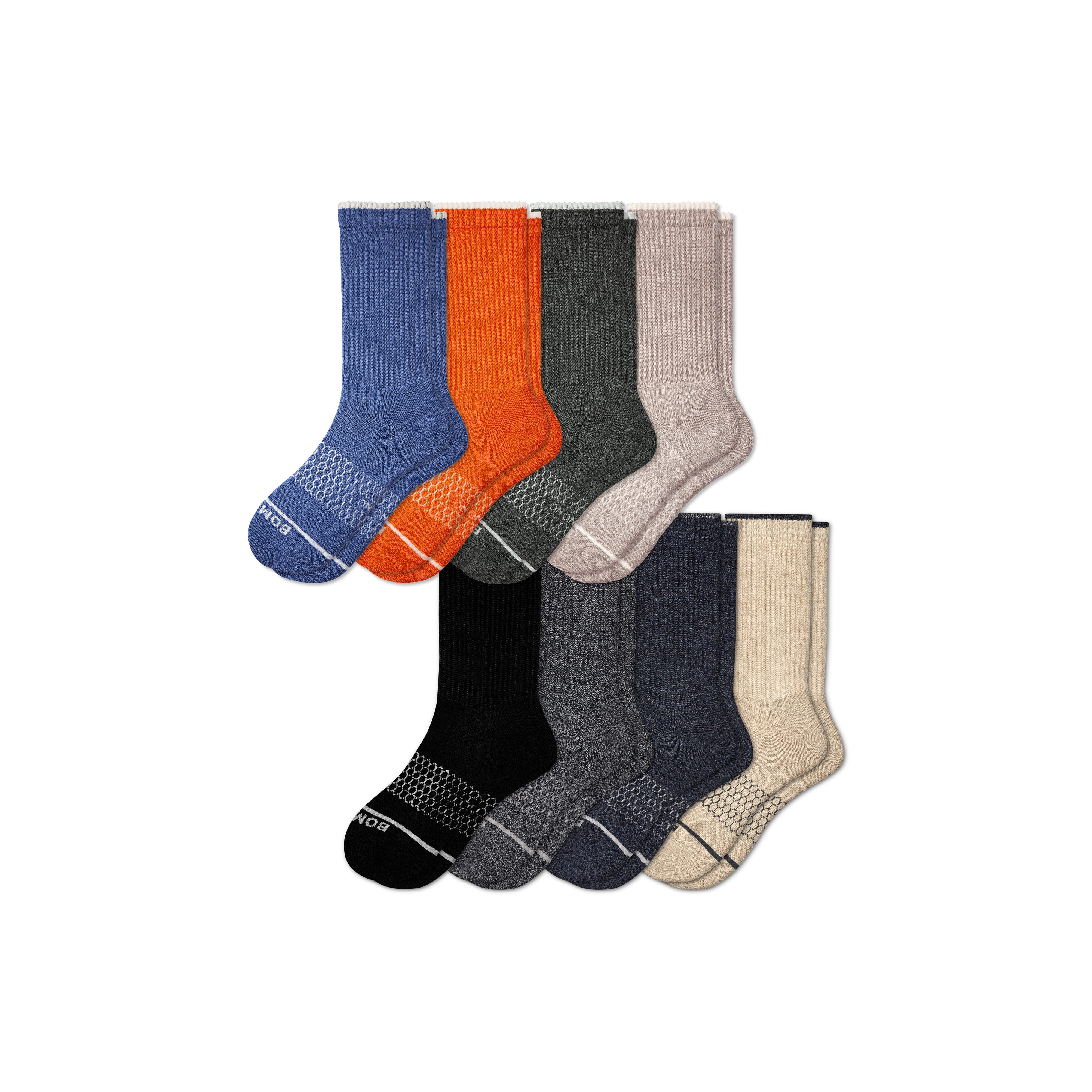 Bombas Merino Wool Blend Calf Sock 8-pack In Orange Moon Mix
