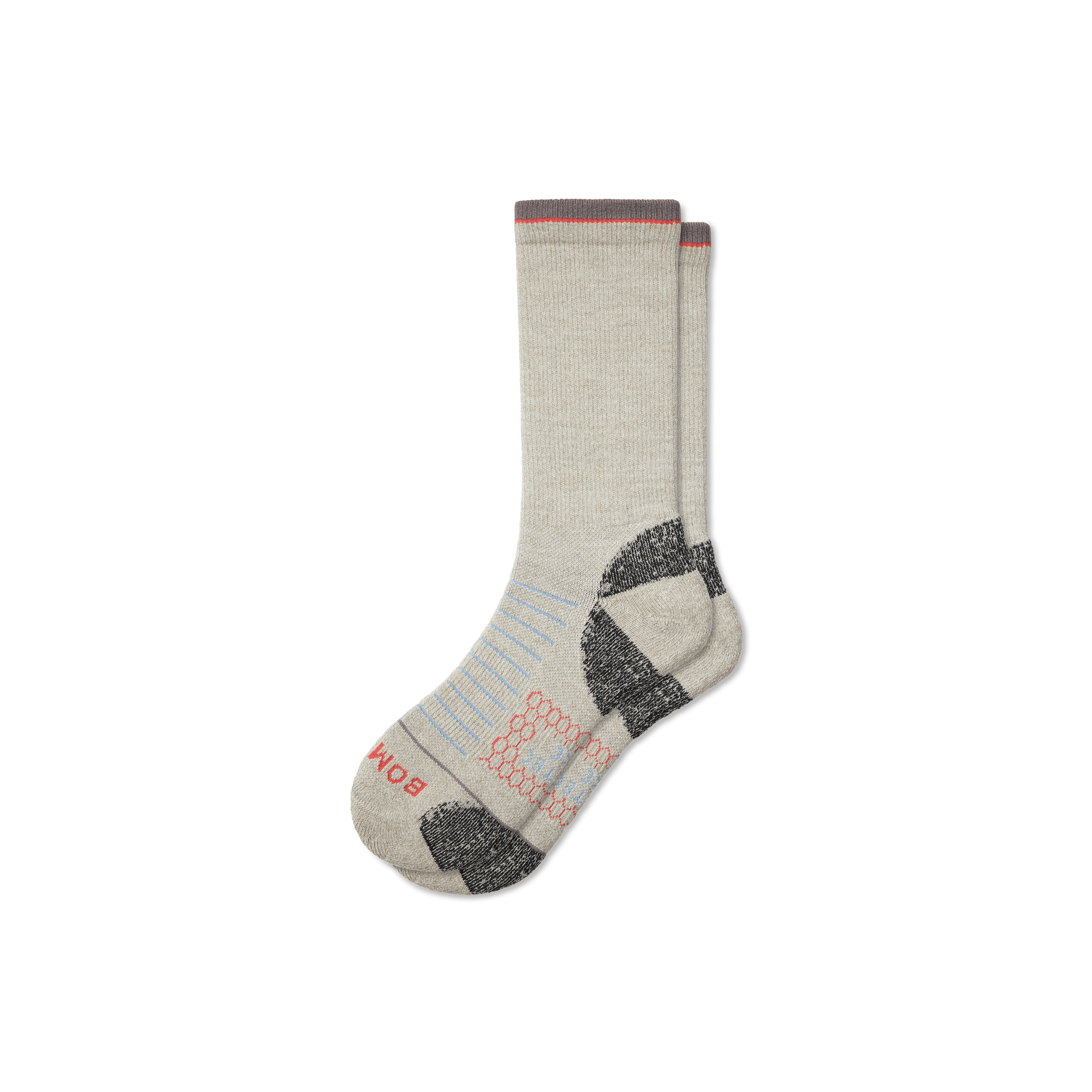 Bombas Merino Wool Blend Hiking Performance Calf Socks In Washed Taupe