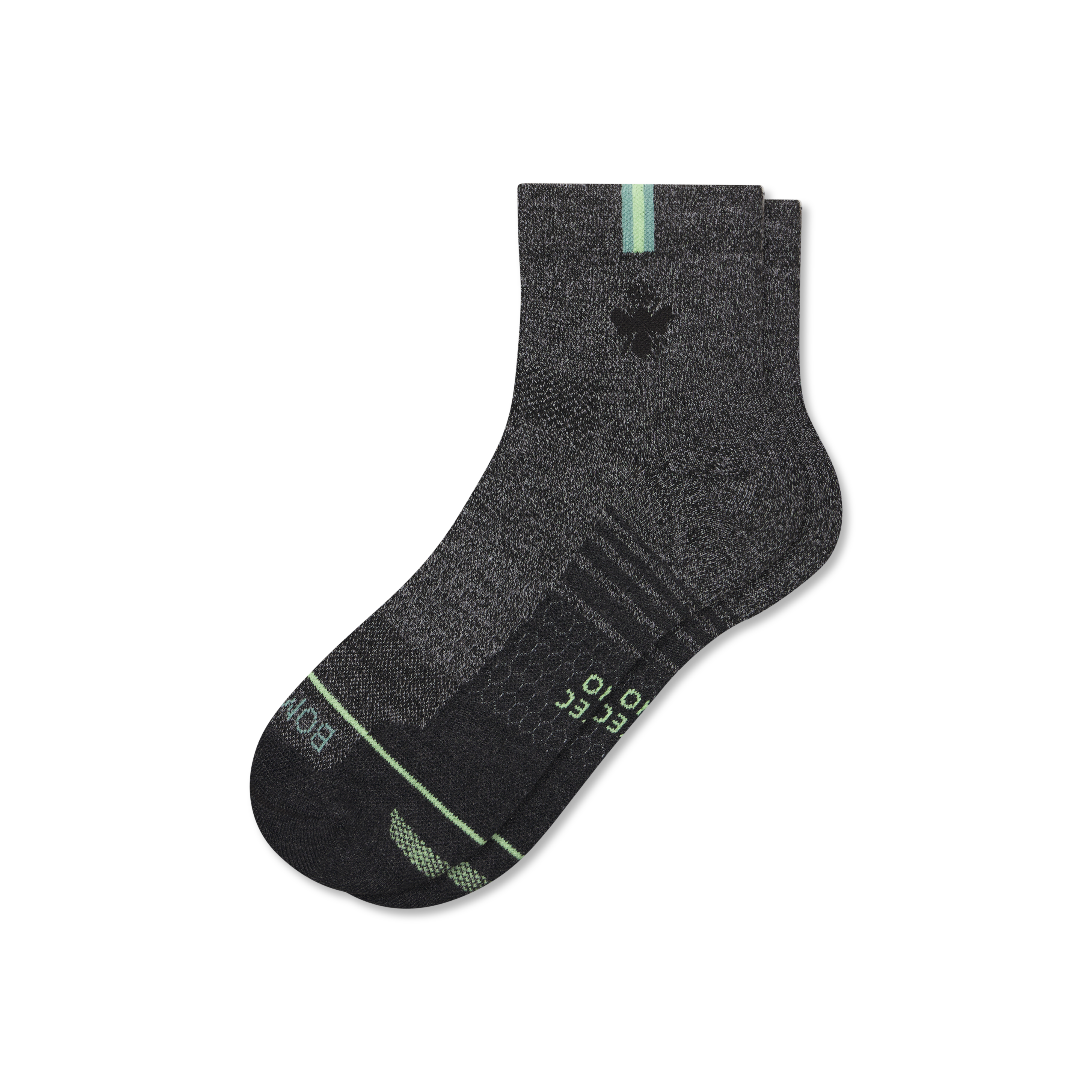 Bombas Merino Wool Blend Athletic Quarter Socks In Black