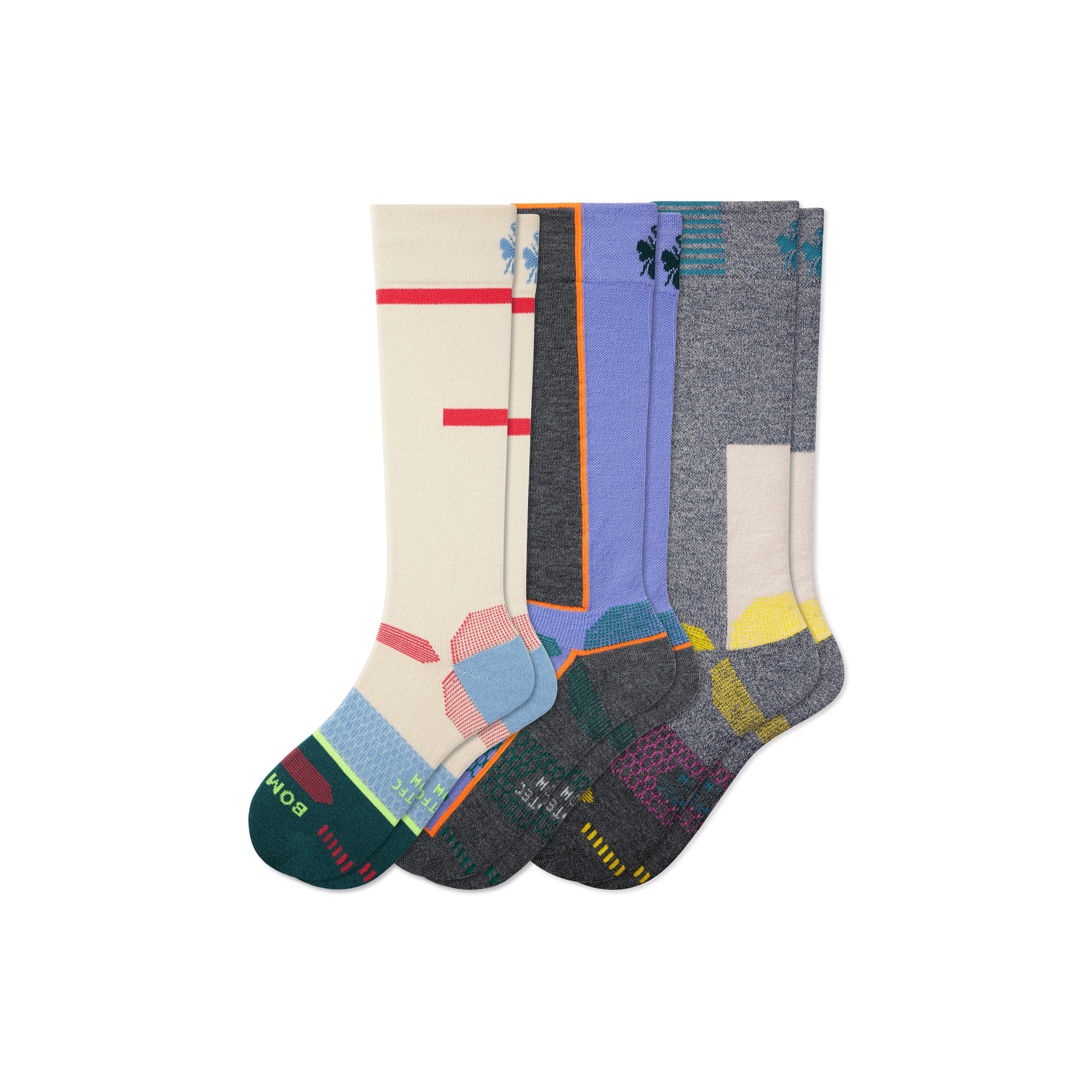 Bombas Ski & Snowboard Starter Sock 3-pack In Multi