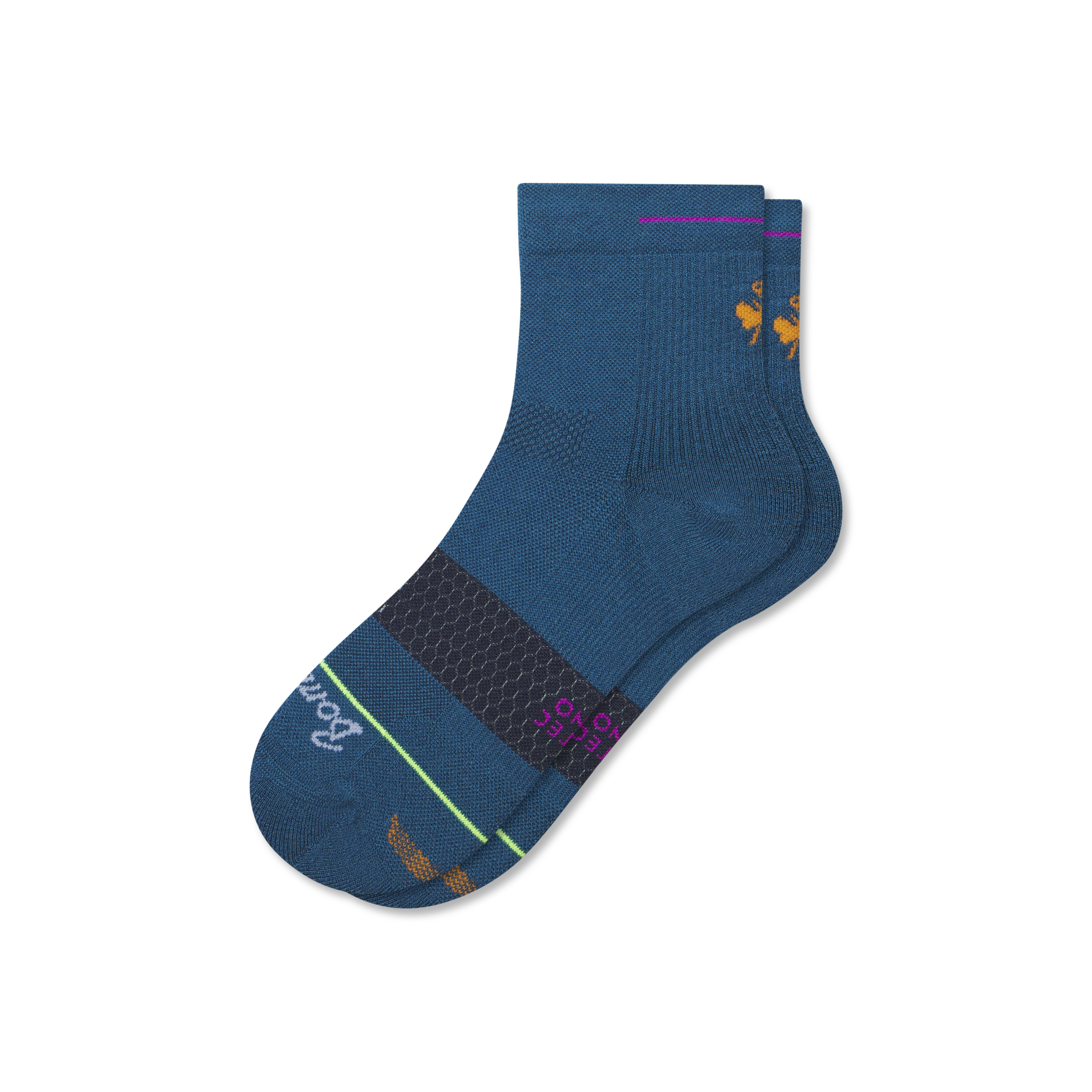 Bombas Merino Wool Blend Athletic Quarter Socks In Blue Teal