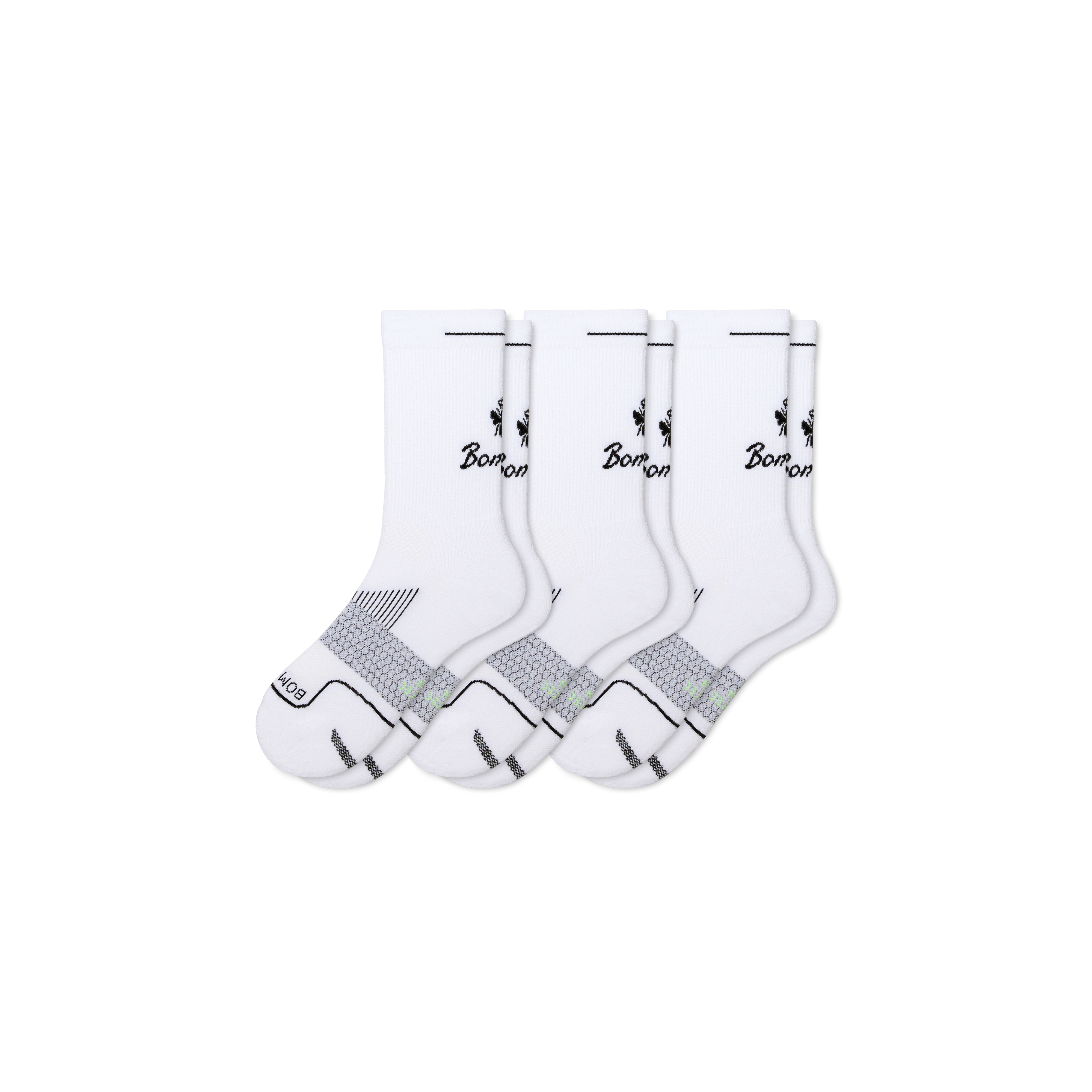 Bombas Running Half Calf Sock 3-pack In White