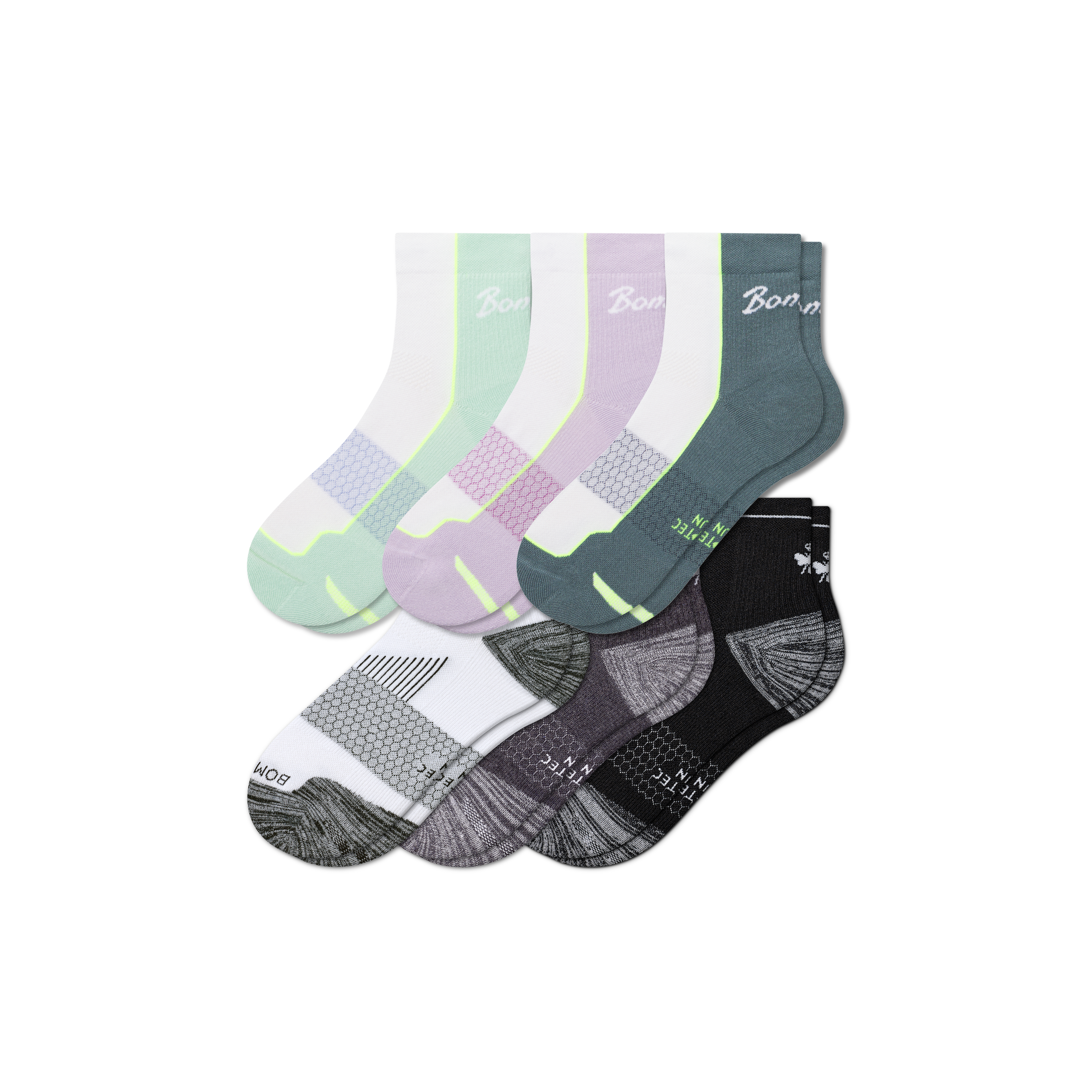 Bombas Running Quarter Sock 6-pack