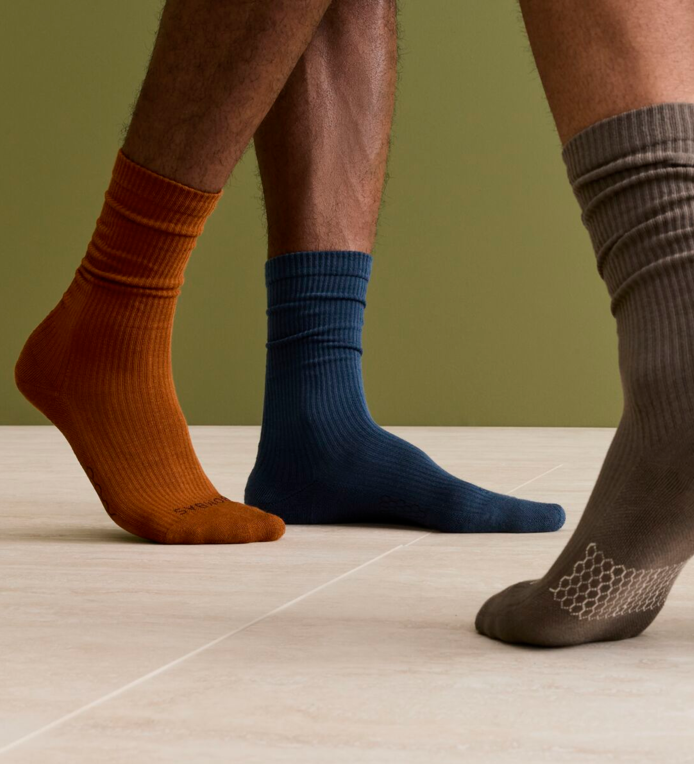 Pompea Men's Microfiber Medium Ribbed Socks (3 Pairs) - Breathable, Lightweight, All-Season - View #3