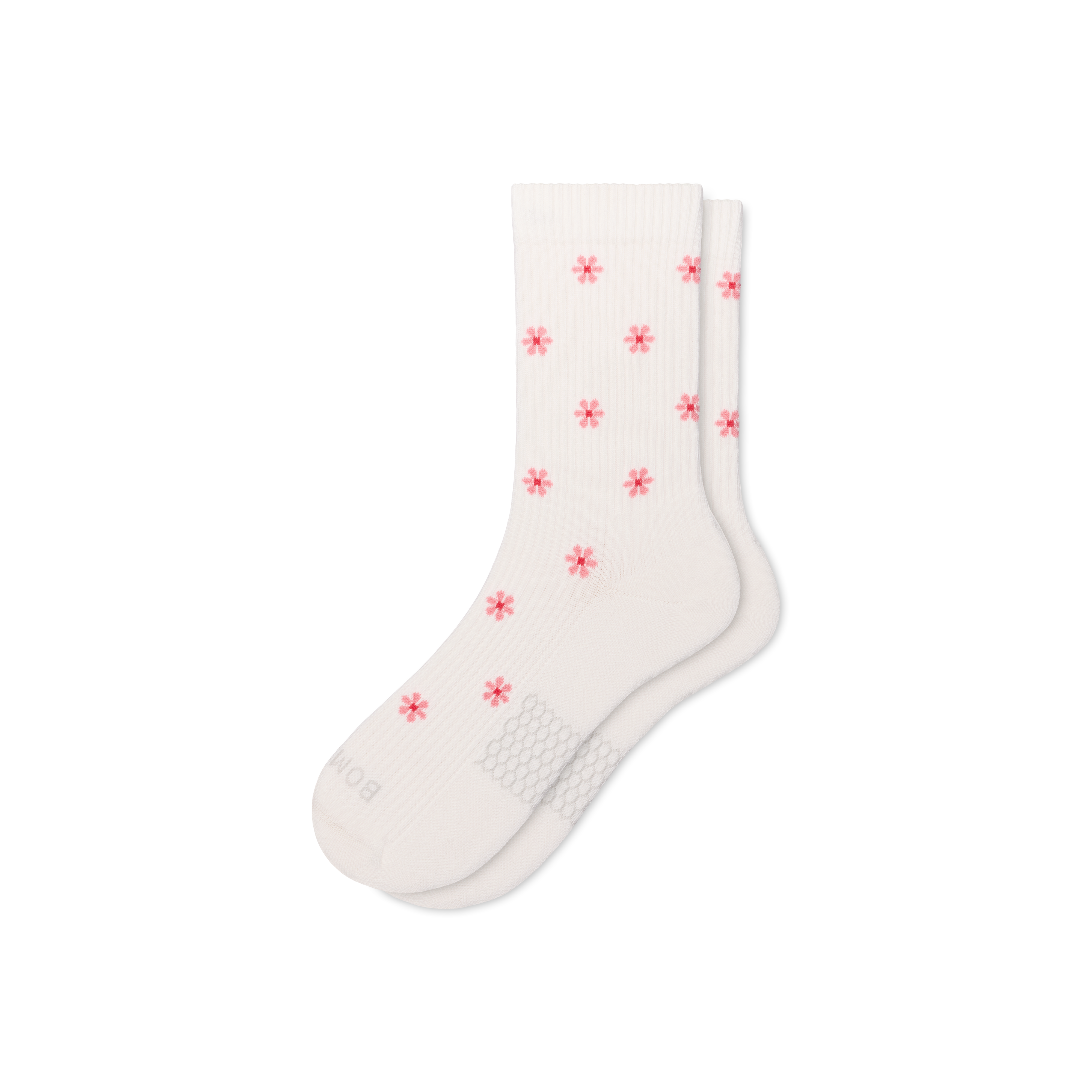Bombas Daisies Modern Rib Half Calf Socks In Pink