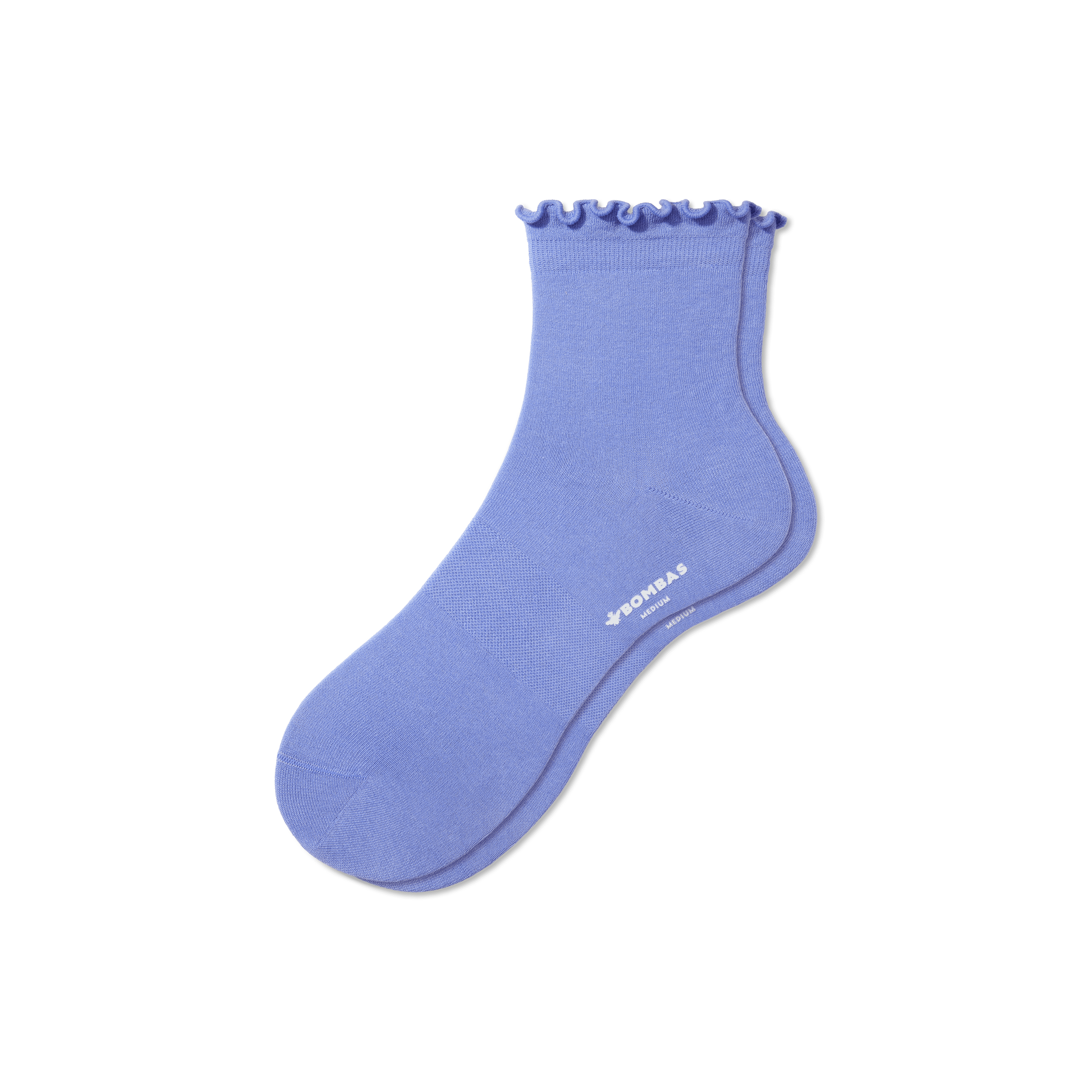 Bombas Lightweight Frill Quarter Socks In Blue Iris