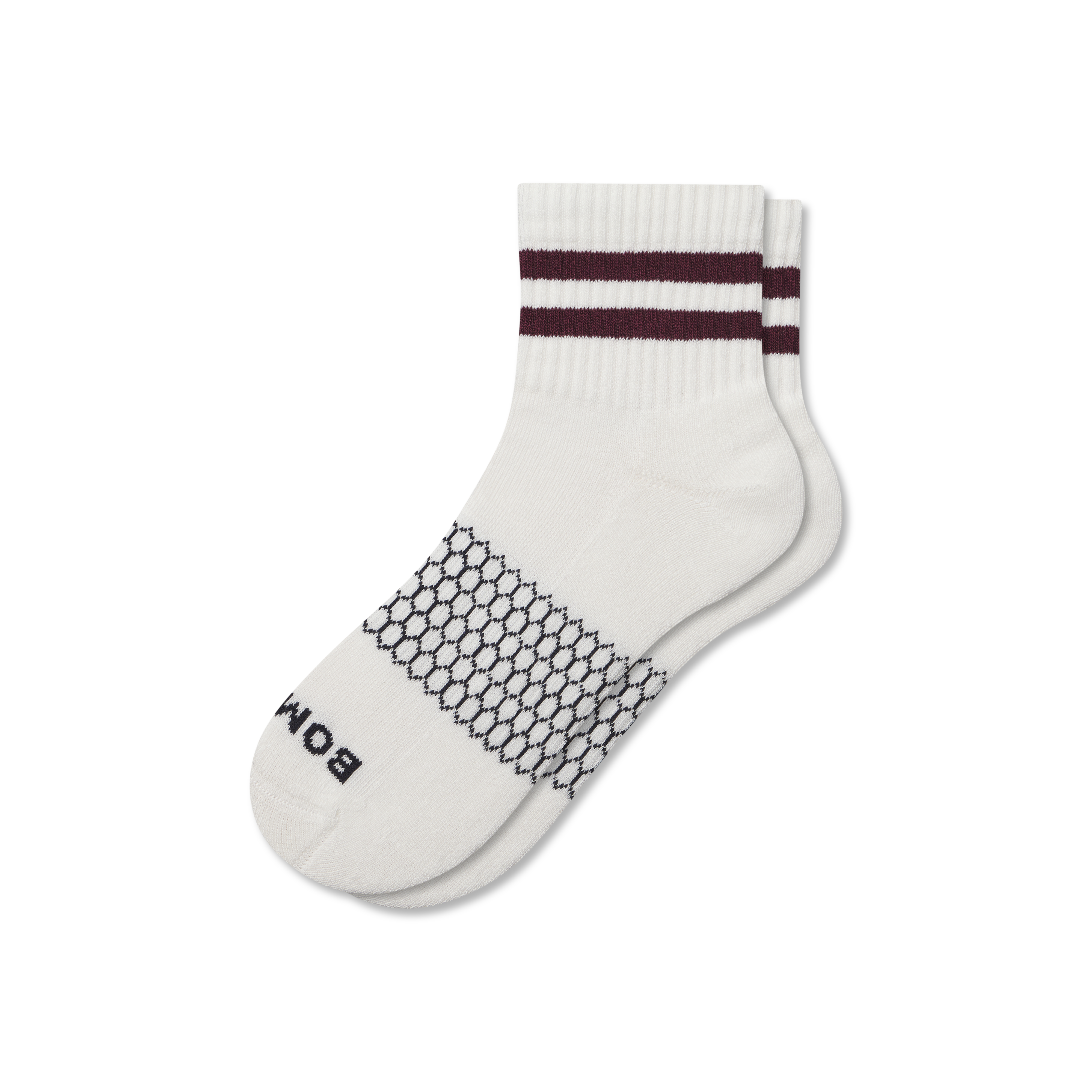 Bombas Vintage Stripes Quarter Socks In Burgundy
