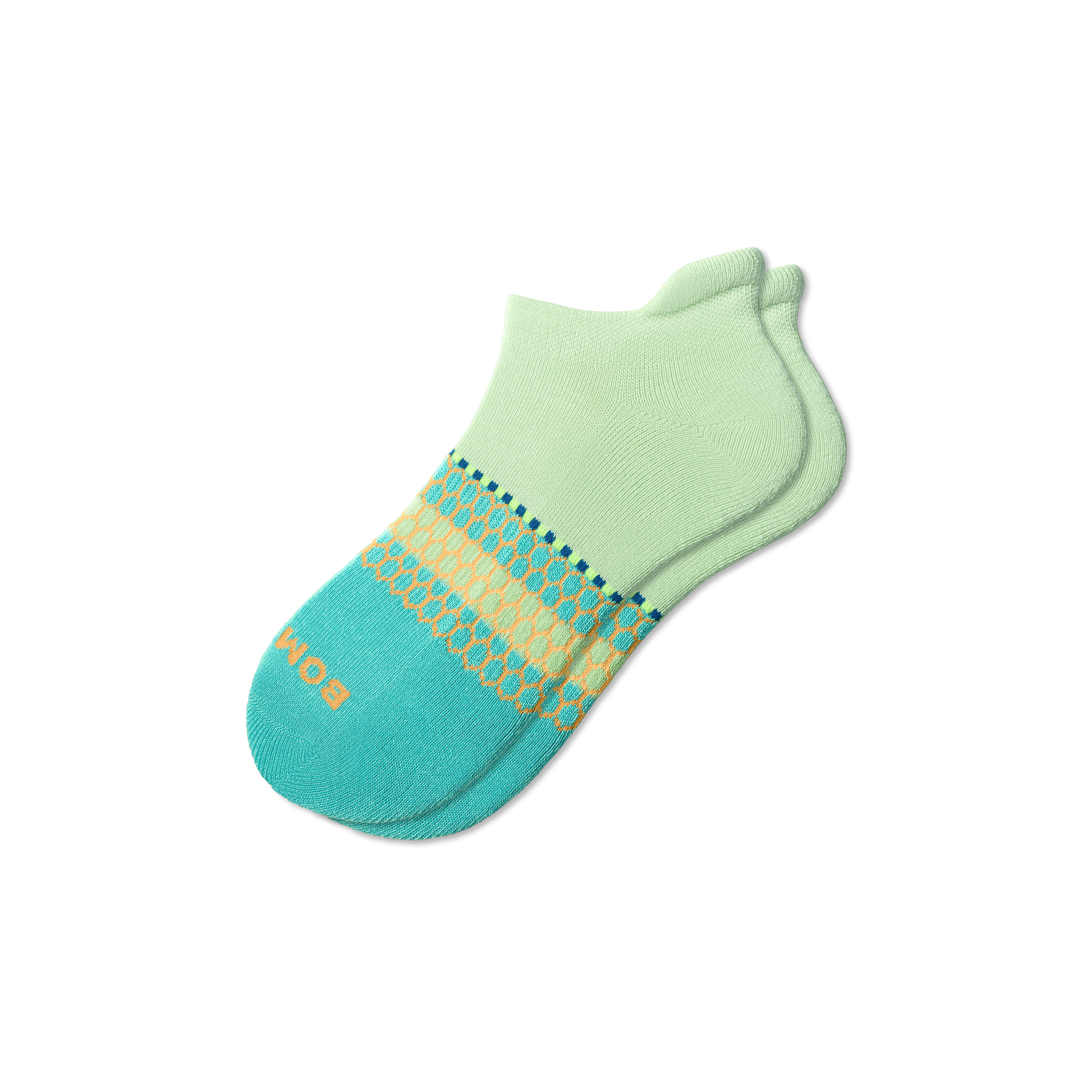 Bombas Black Hive Collection Ankle Socks In Aqua Mint