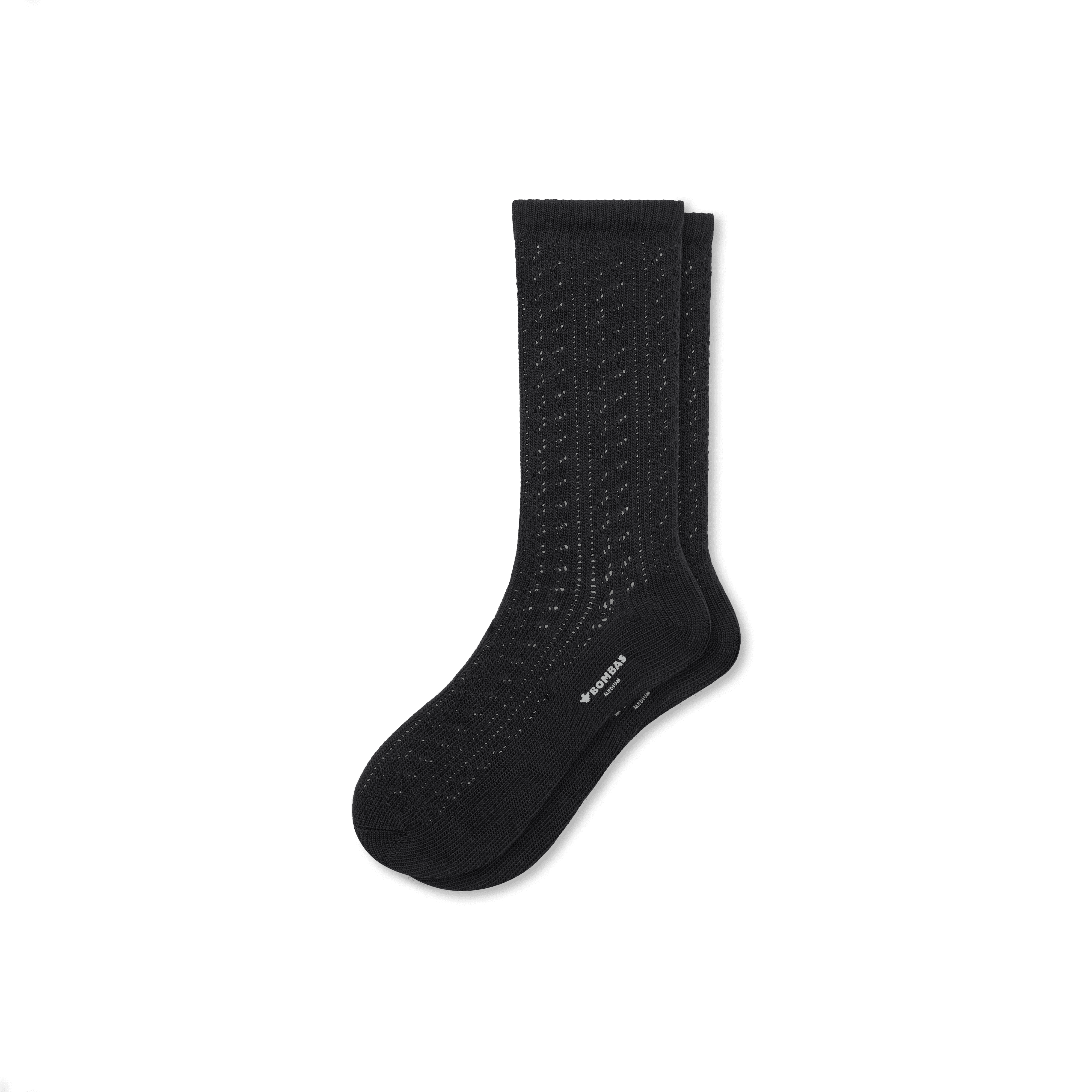 Bombas Pointelle Calf Socks In Black
