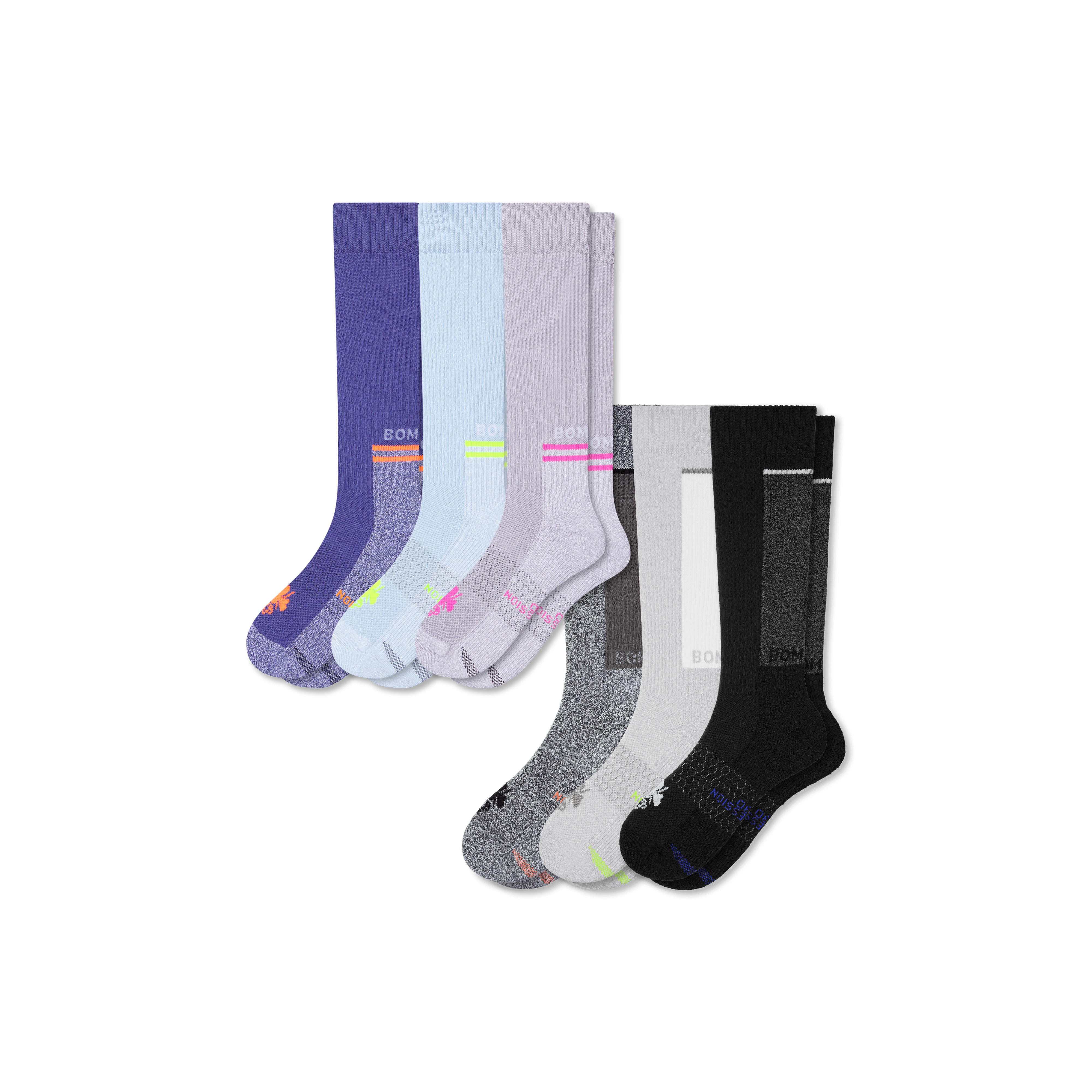 bombas Women's Performance Compression Sock 6-Pack (20-30mmHg)
