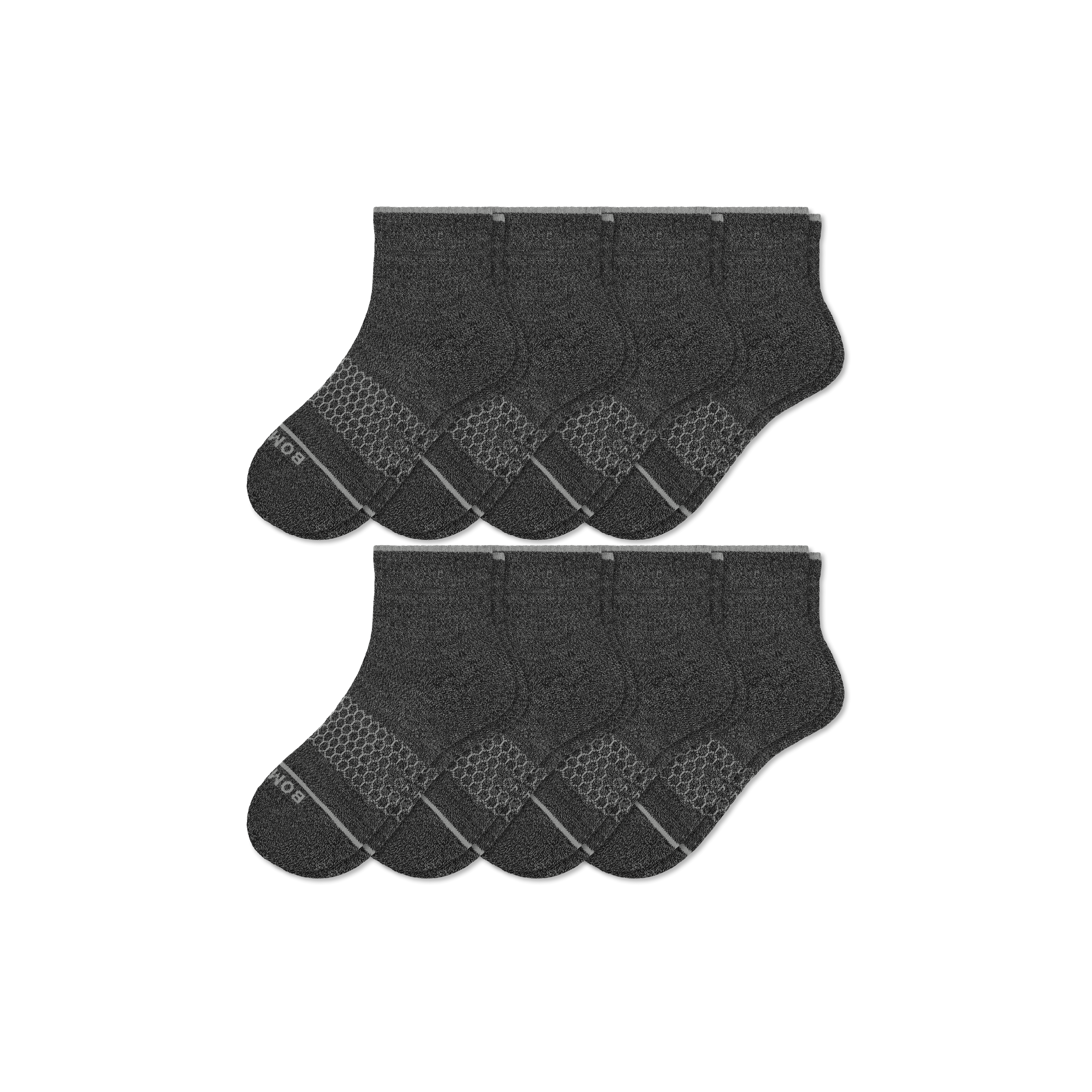 Bombas Merino Wool Blend Quarter Sock 8-pack In Gray