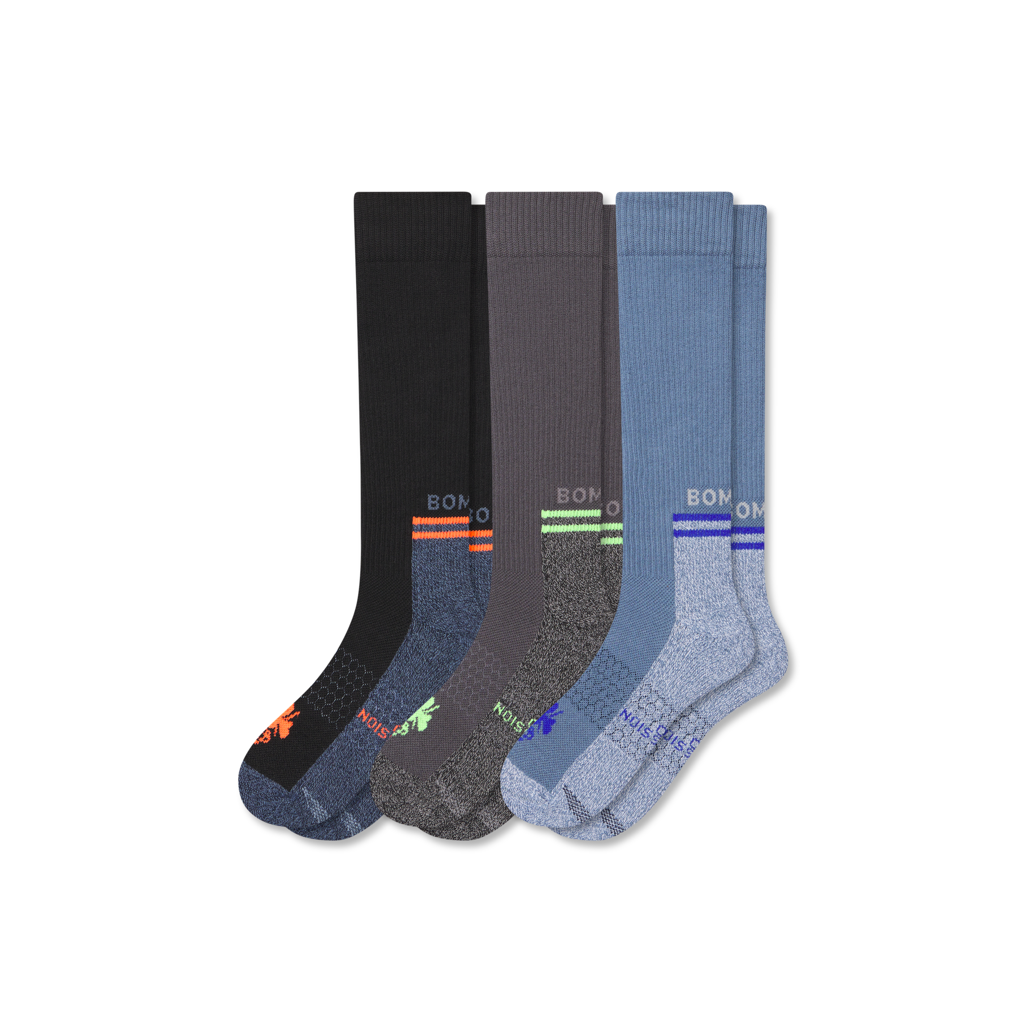 bombas Men's Performance Compression Sock 3-Pack (20-30mmHg)