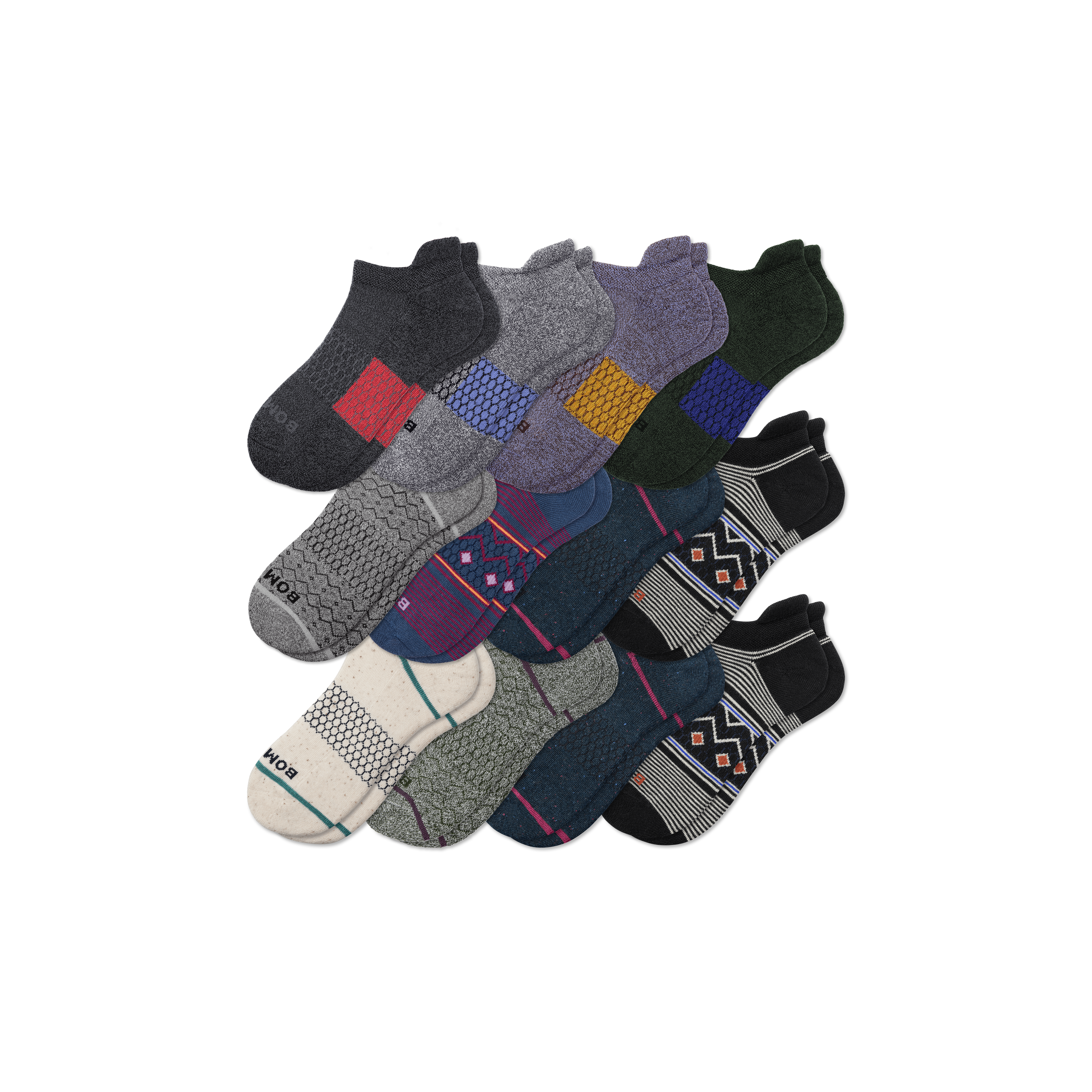 Bombas Ankle Sock 12-pack In Marls Holiday Mix