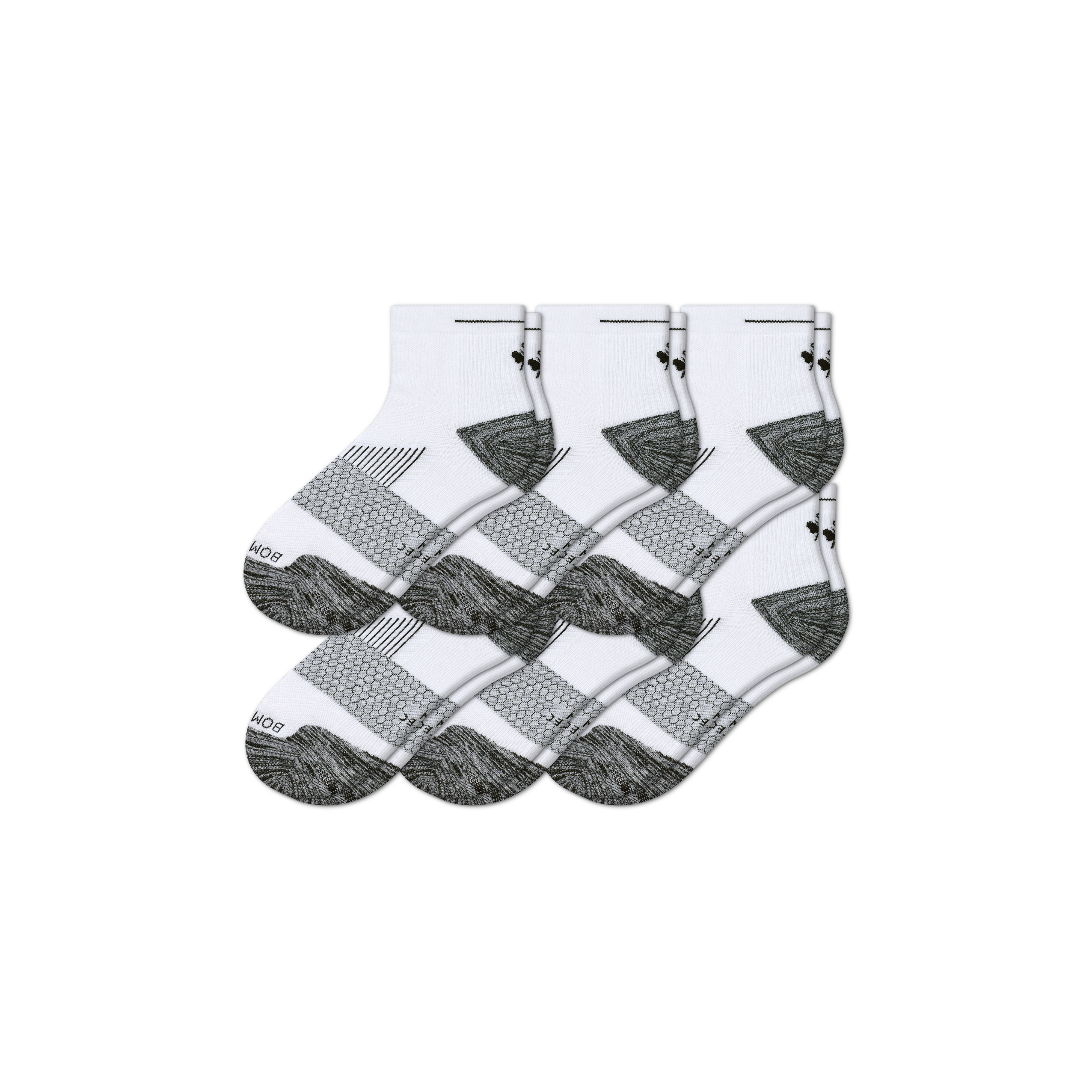 Shop Bombas Running Quarter Sock 6-pack In White