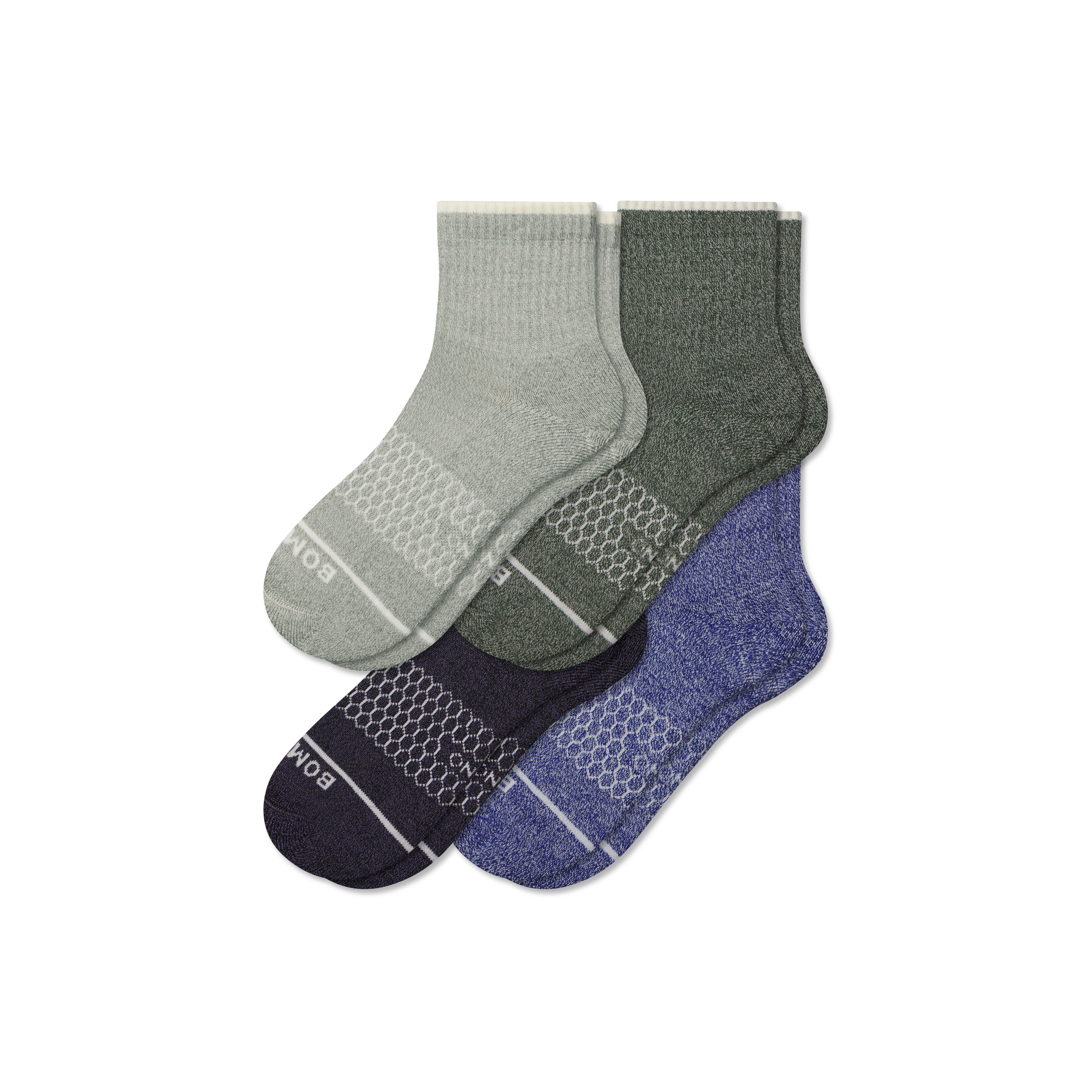 Bombas Merino Wool Blend Quarter Sock 4-pack In Multi