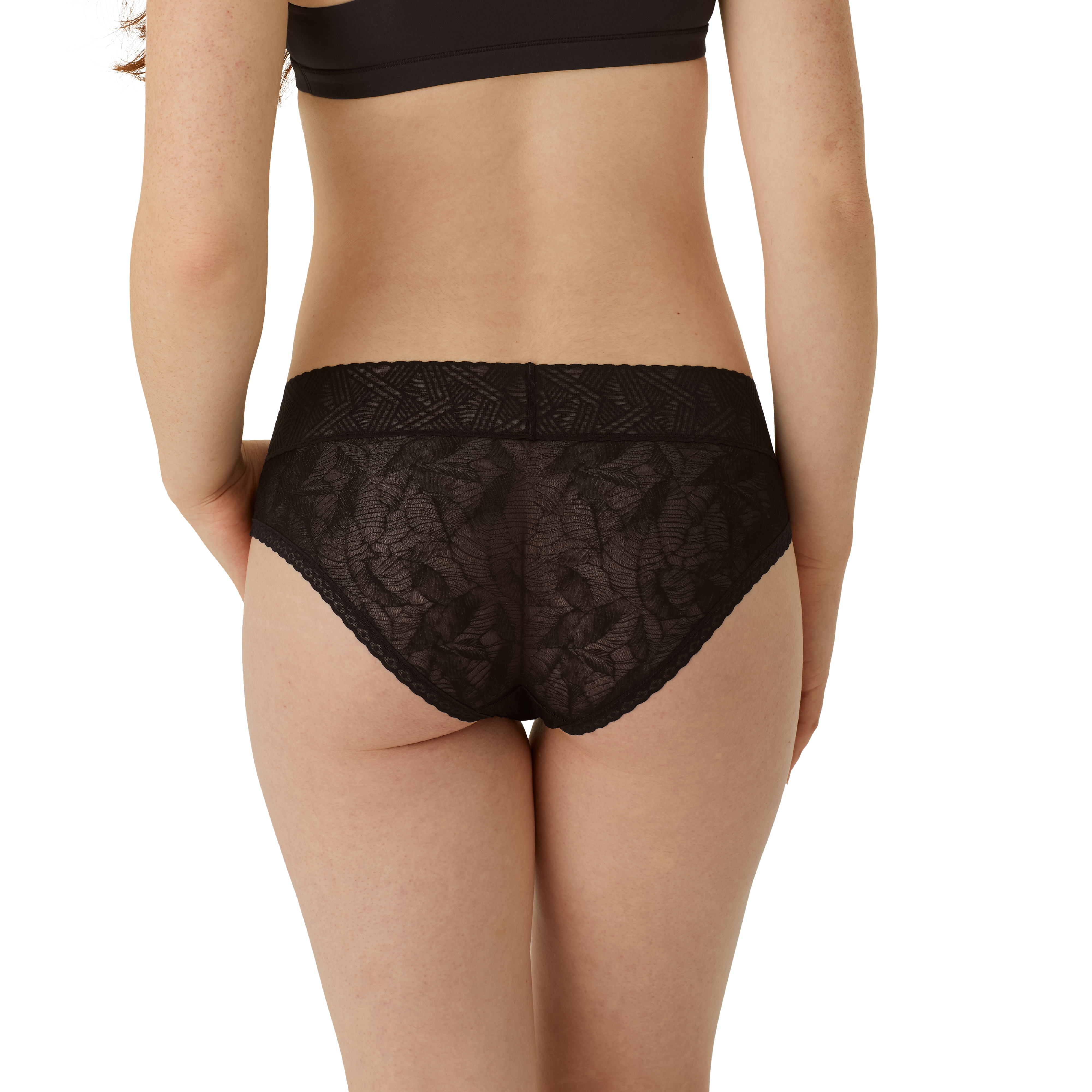 Bombas Lace Trim Hipster Panties In Black