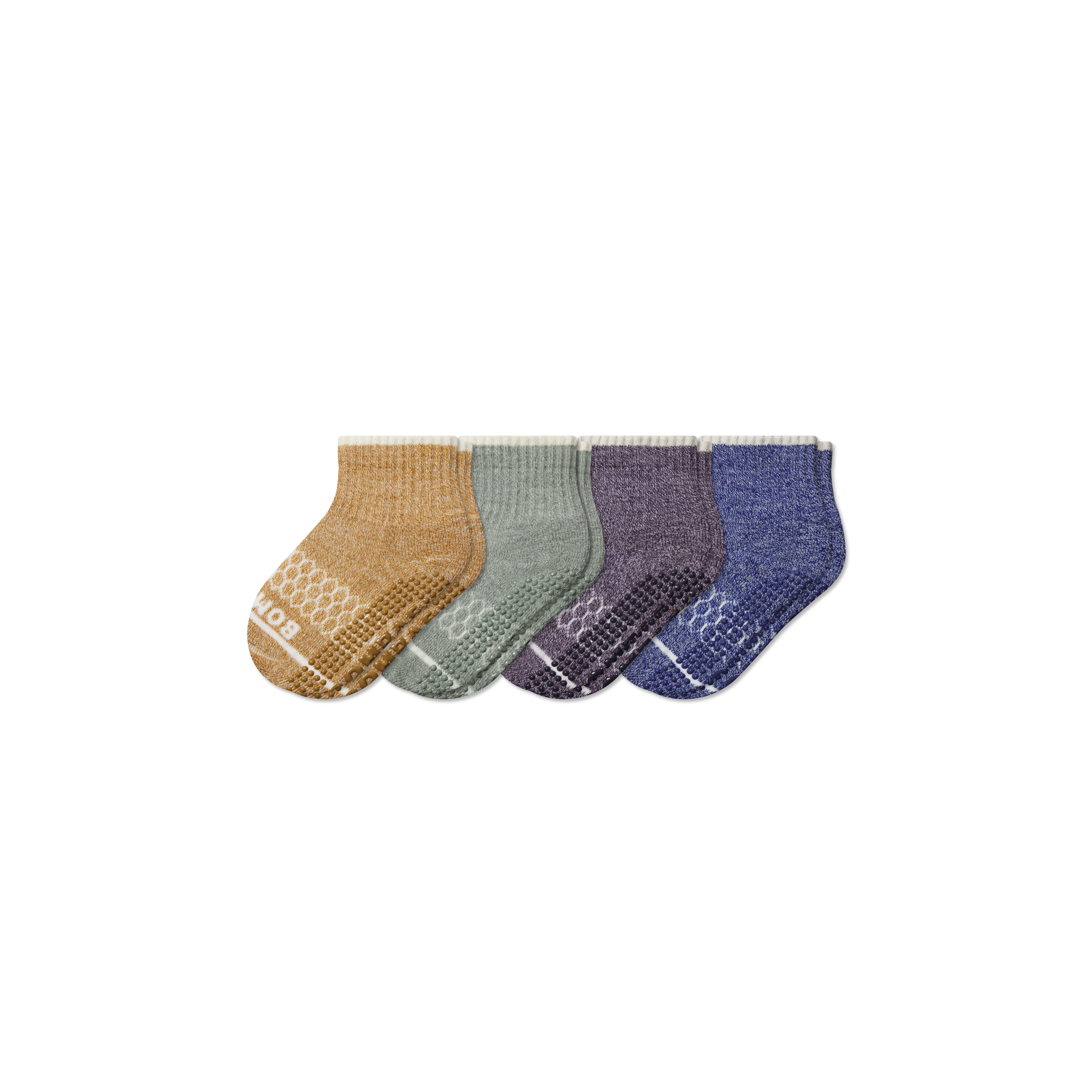 Toddler Merino Wool Blend Gripper Calf Sock 4-Pack 