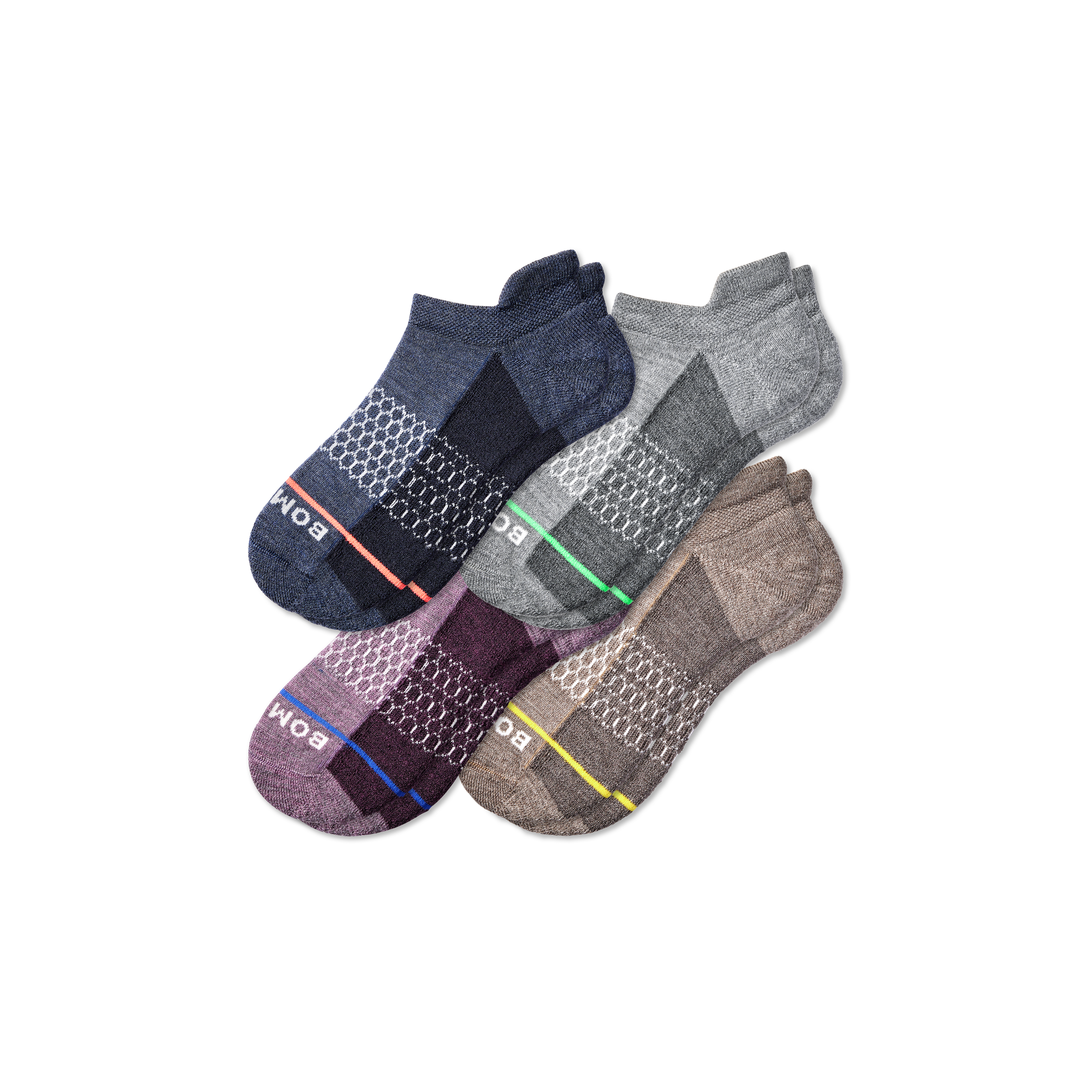 Bombas Merino Wool Blend Ankle Sock 4-pack In Blue Cloud Mix