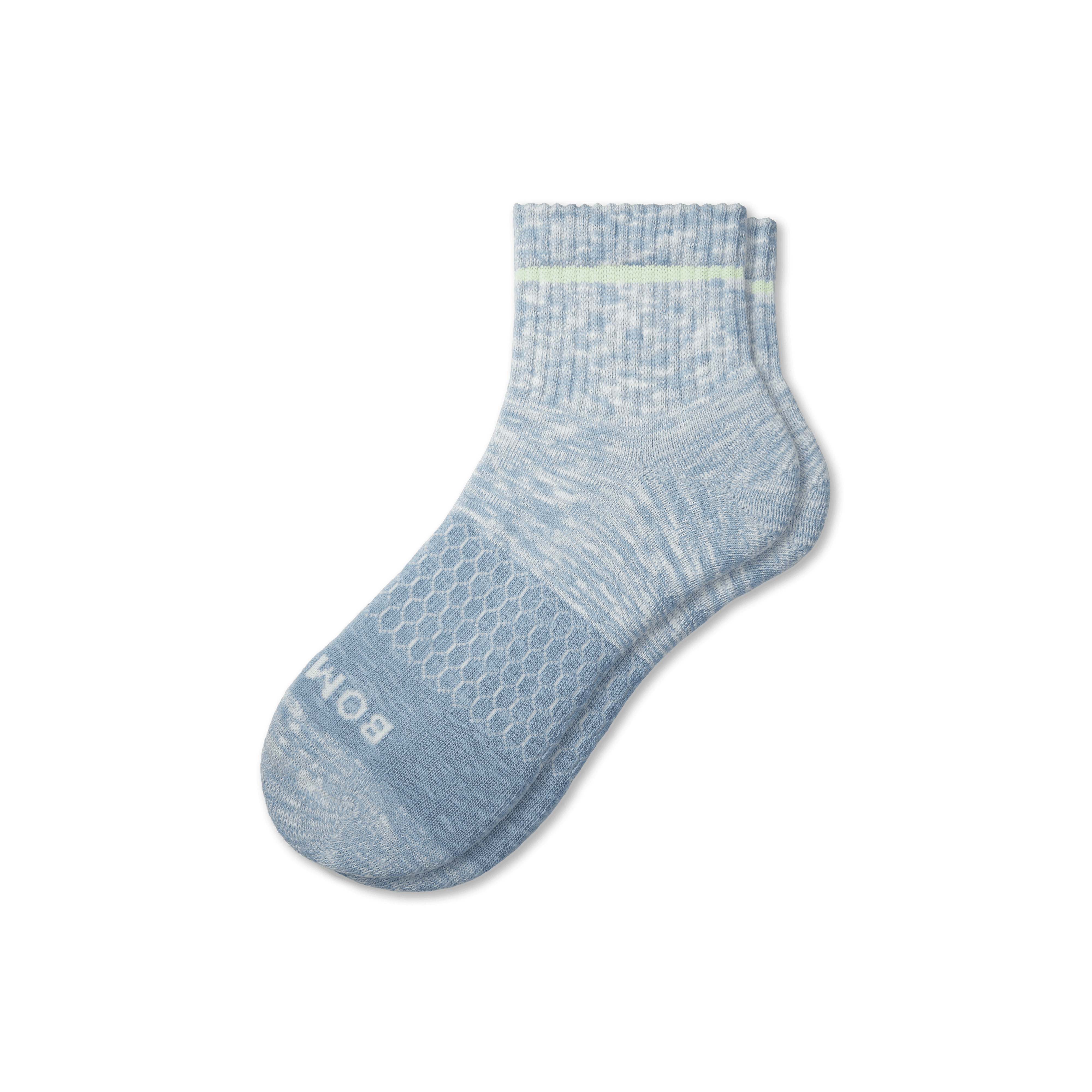 Bombas Summer Slub Quarter Socks In Ocean Fog