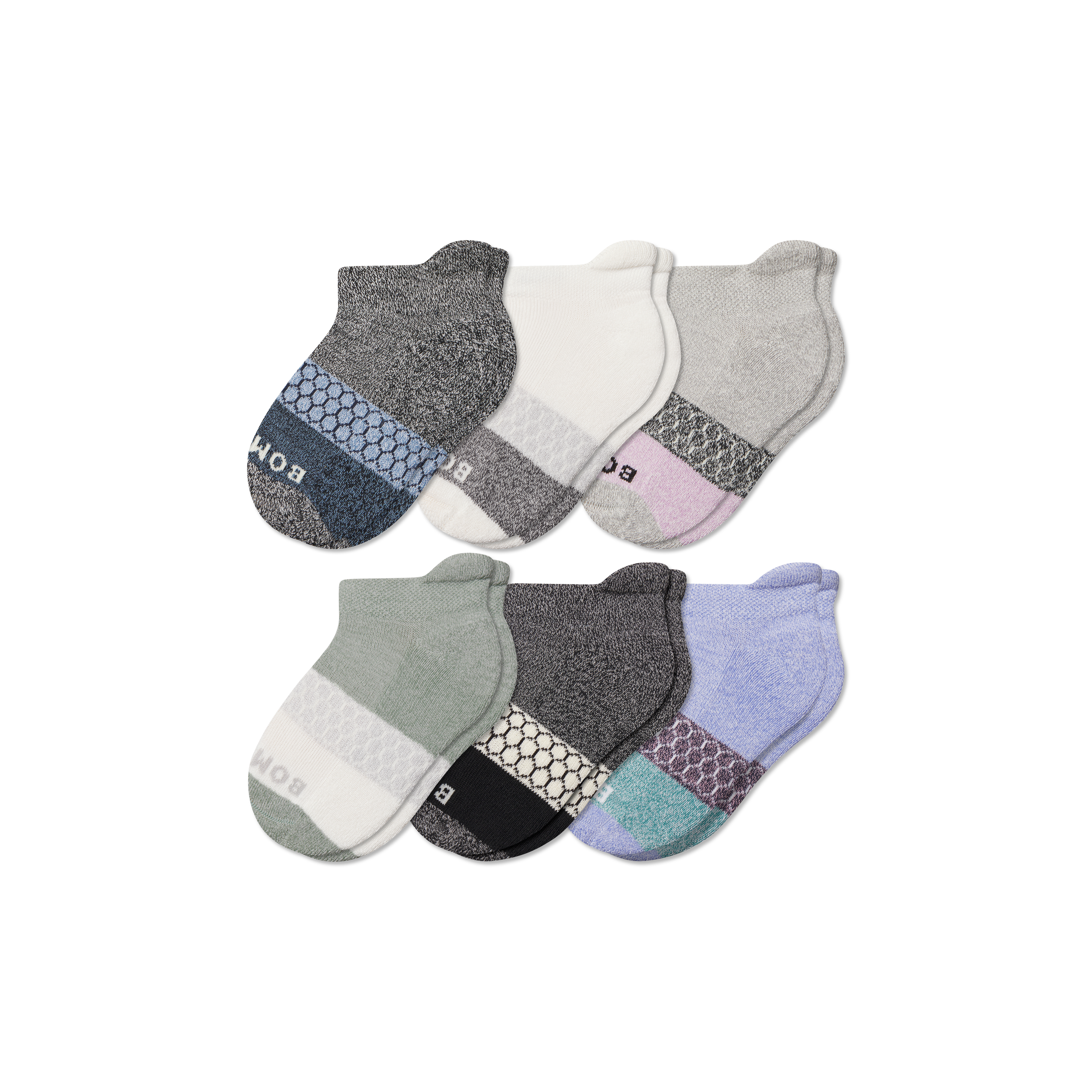 Junior Tri-Block Ankle Sock 6-Pack
