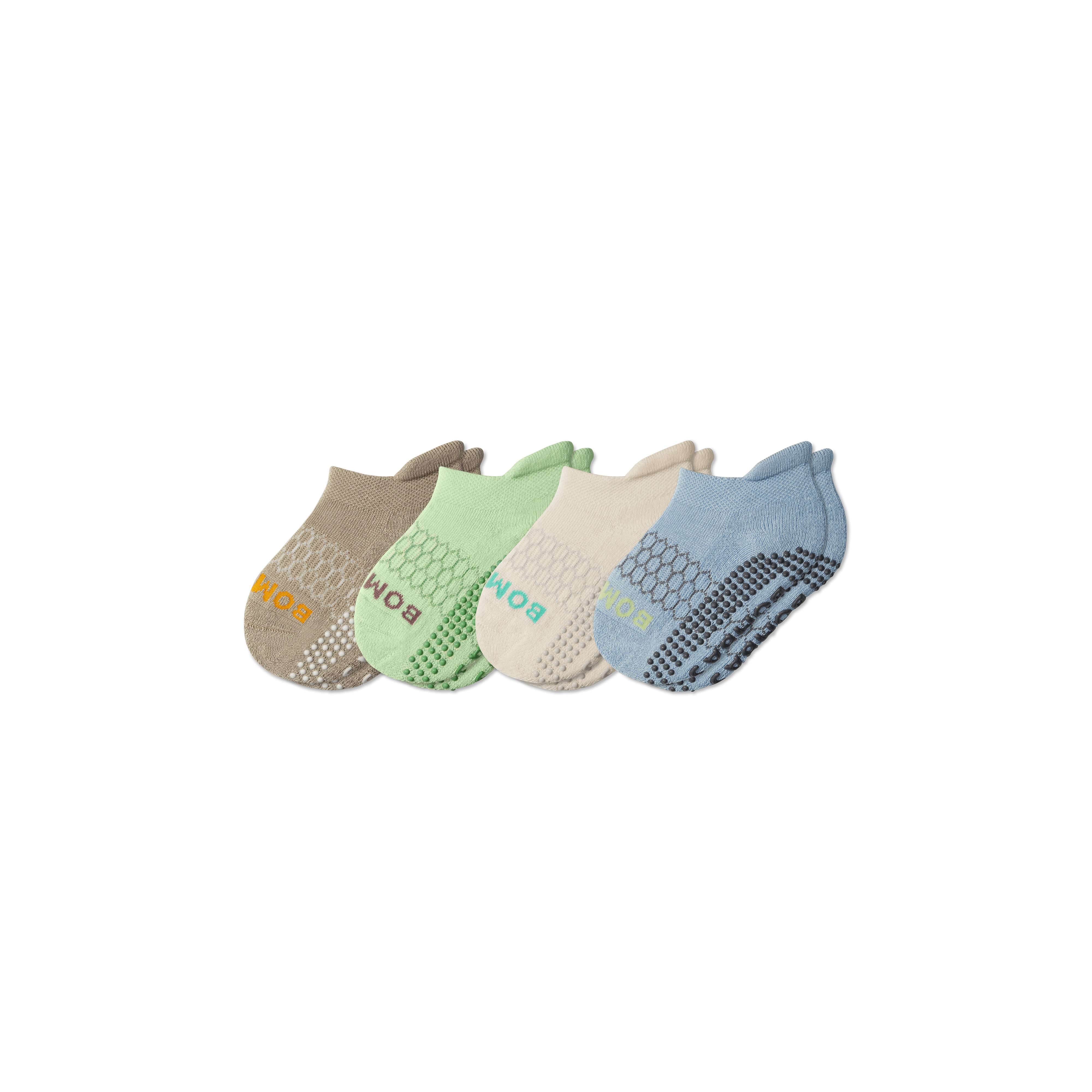 Bombas Toddler Solids Gripper Ankle Sock 4-pack In Mint Ocean Mix