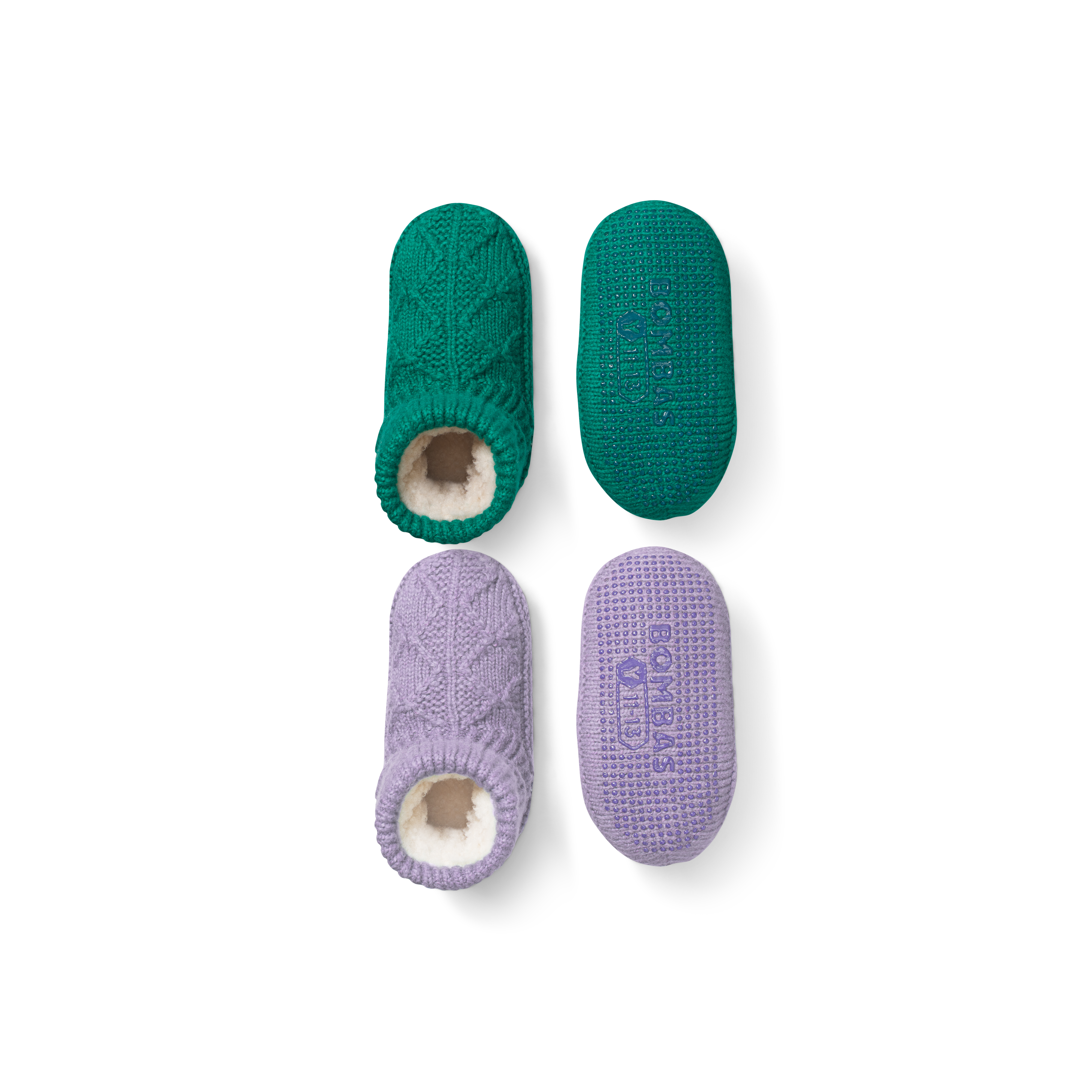 Youth Gripper Slipper Bootie - Sherpa-Lined 2-Pack