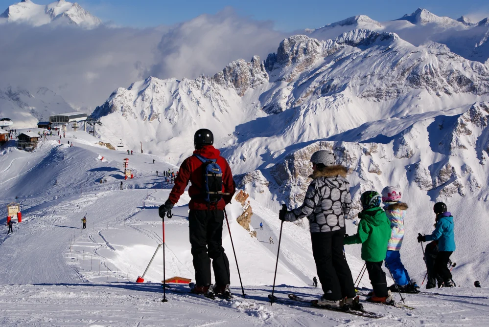 Courchevel people skiing