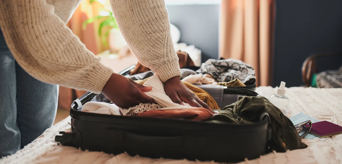 An open cabin bag