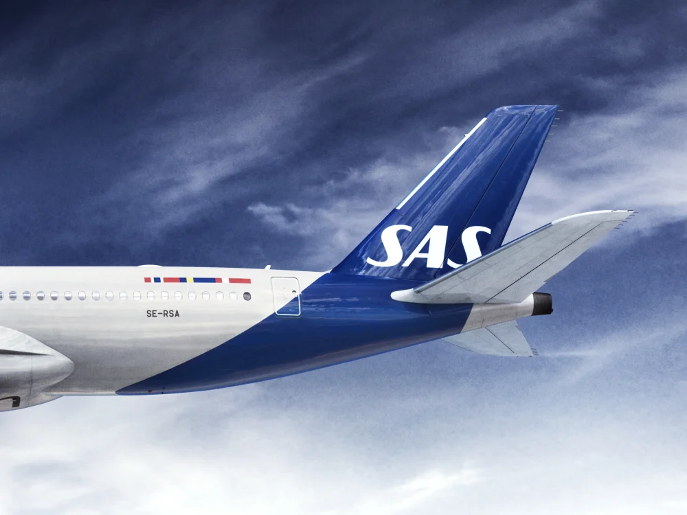Ett SAS-flygplan A350