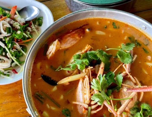Den thailandske suppe tom yum