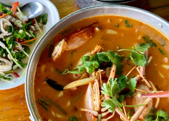 The Thai soup tom yum