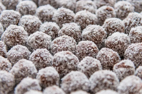 Swedish chocolate balls with coconut