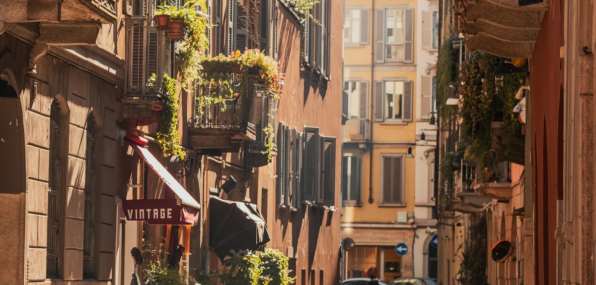 House facades in Milan