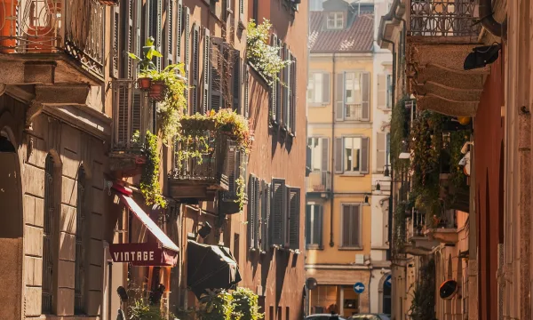 House facades in Milan