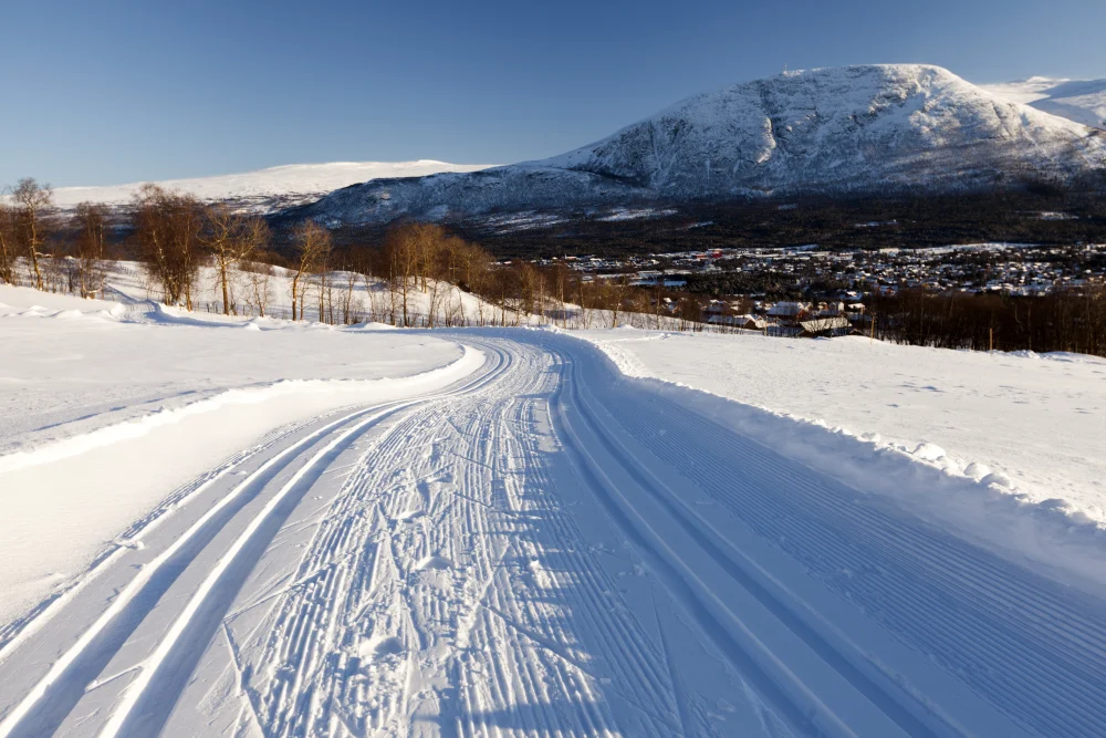 Cross-country skiing tracks in Oppdal, Norway