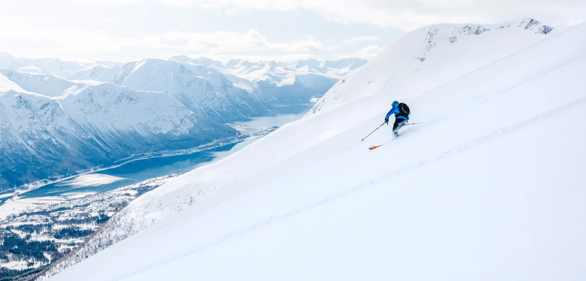 En skiløper i den norske fjellheimen