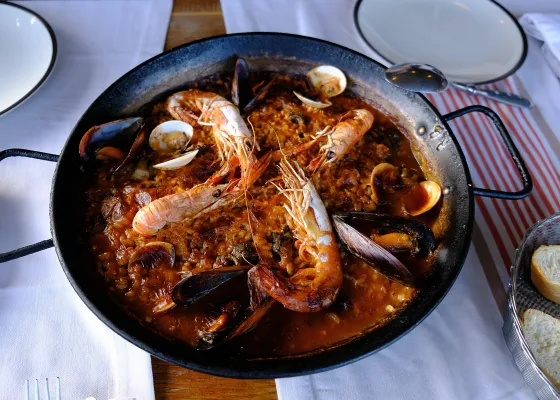 Traditionell paella i Malaga